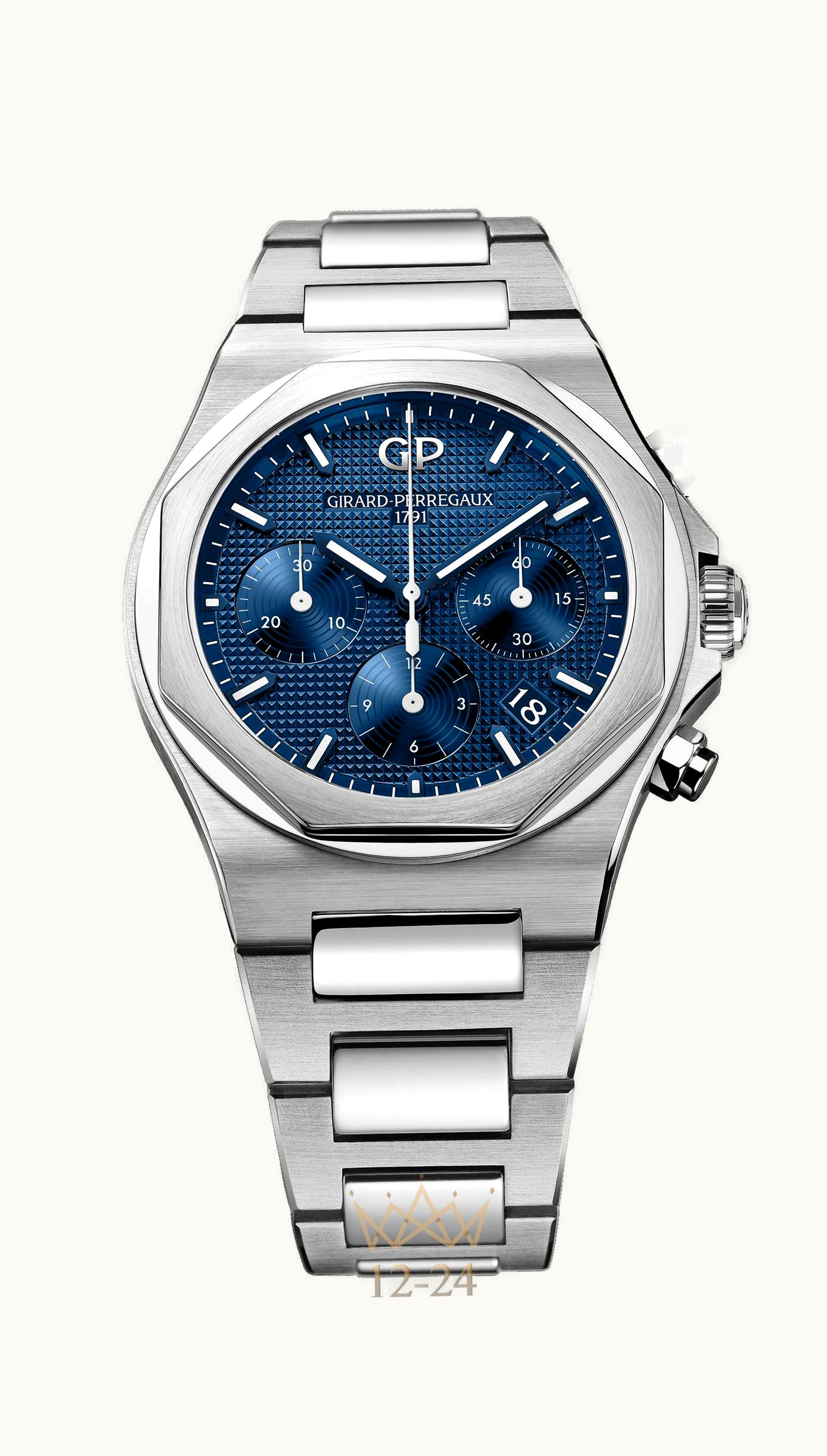 Girard-Perregaux Laureato 38 Chronograph Stainless Steel / Blue / Bracelet