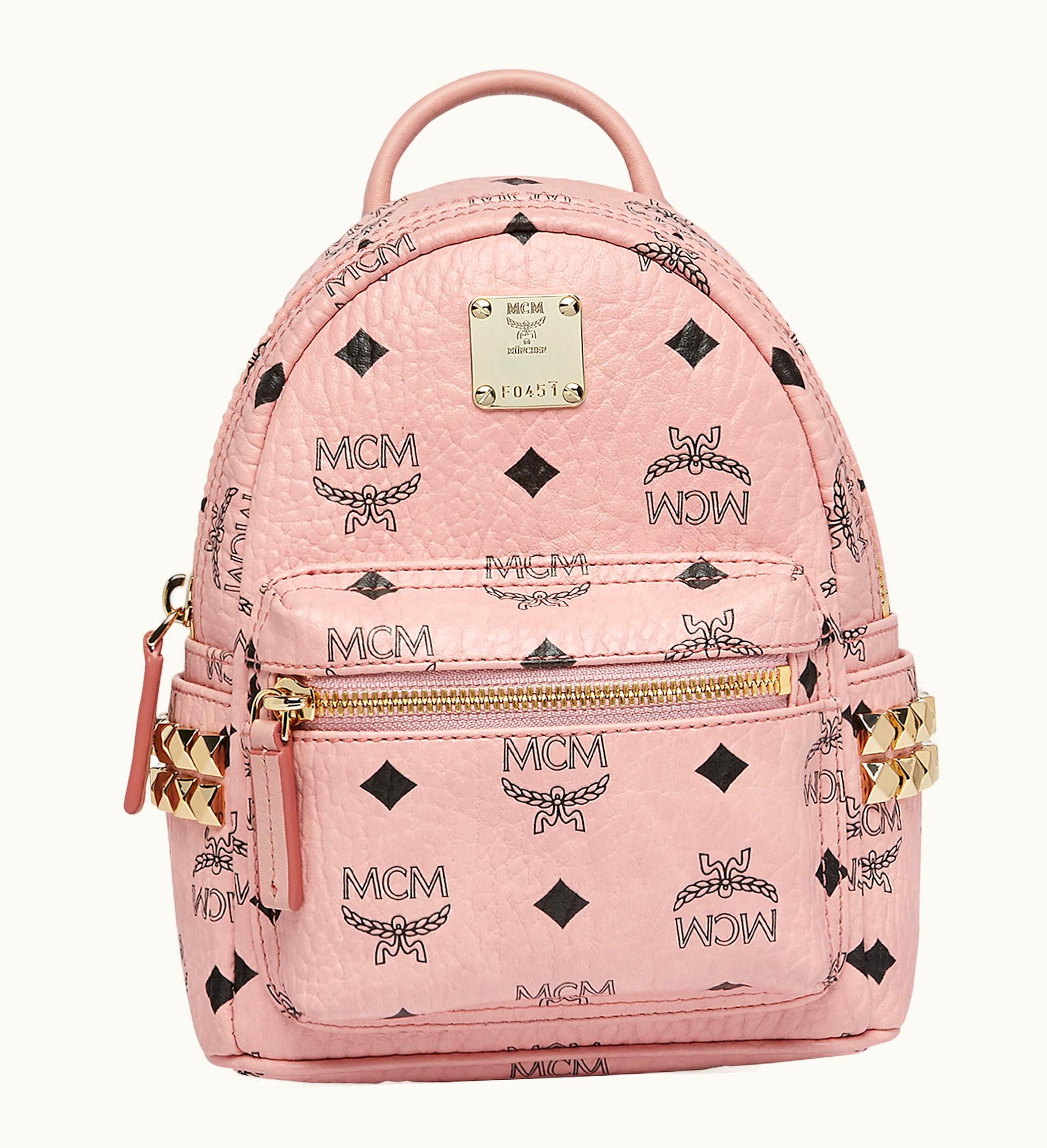 MCM MCM Stark Bebe Boo Backpack Visetos Side Studs X Mini Soft Pink 1