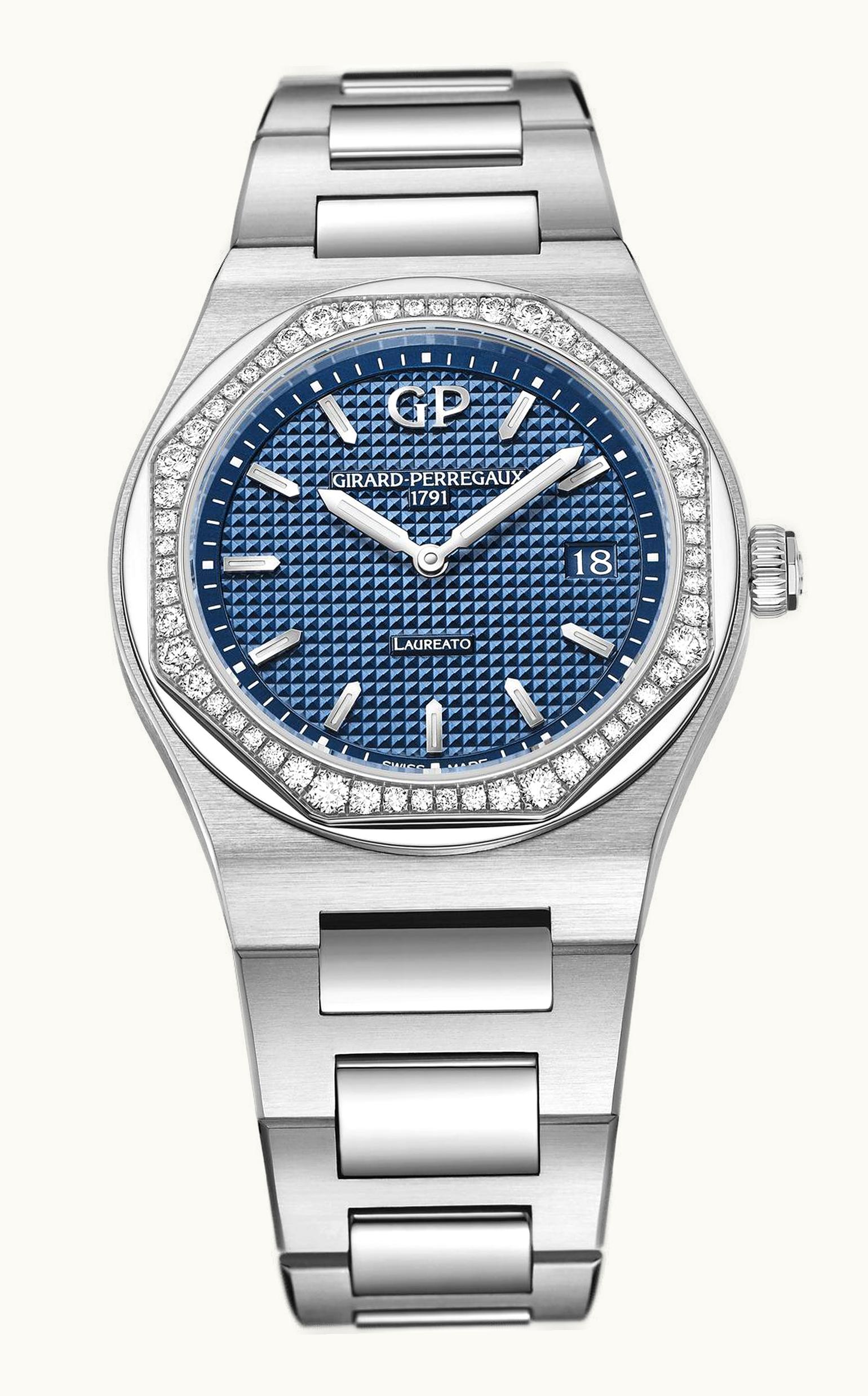 Girard-Perregaux Laureato 34 Quartz Stainless Steel / Diamond / Blue