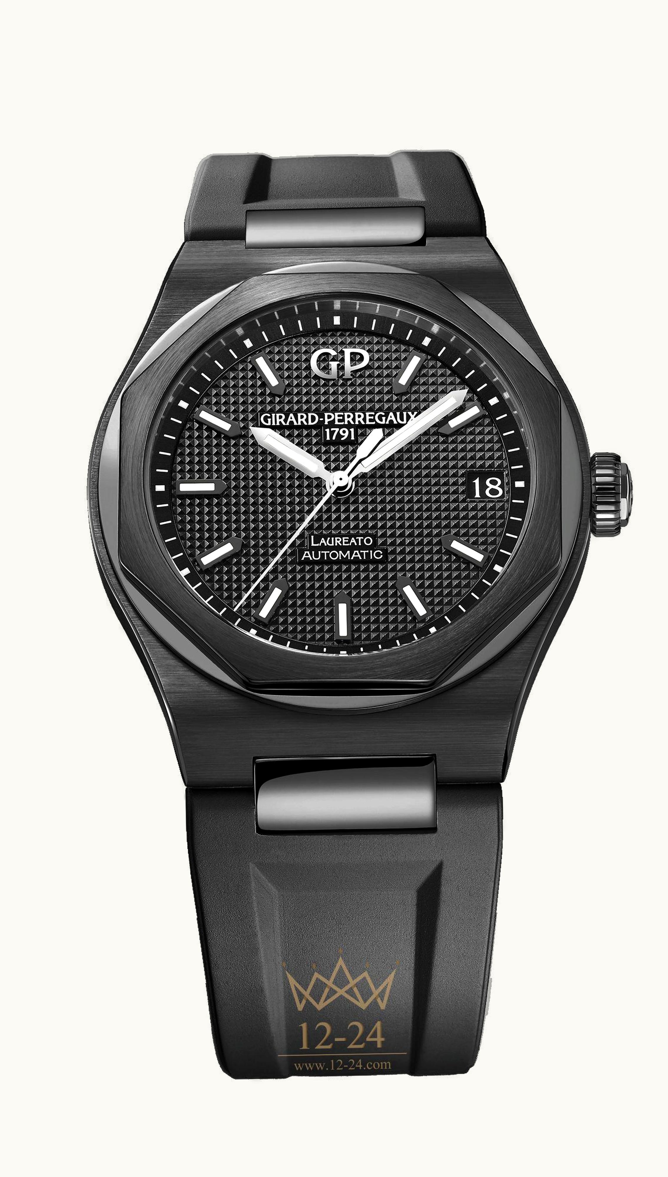 Girard-Perregaux Laureato 42 Automatic Ceramic / Black / Rubber