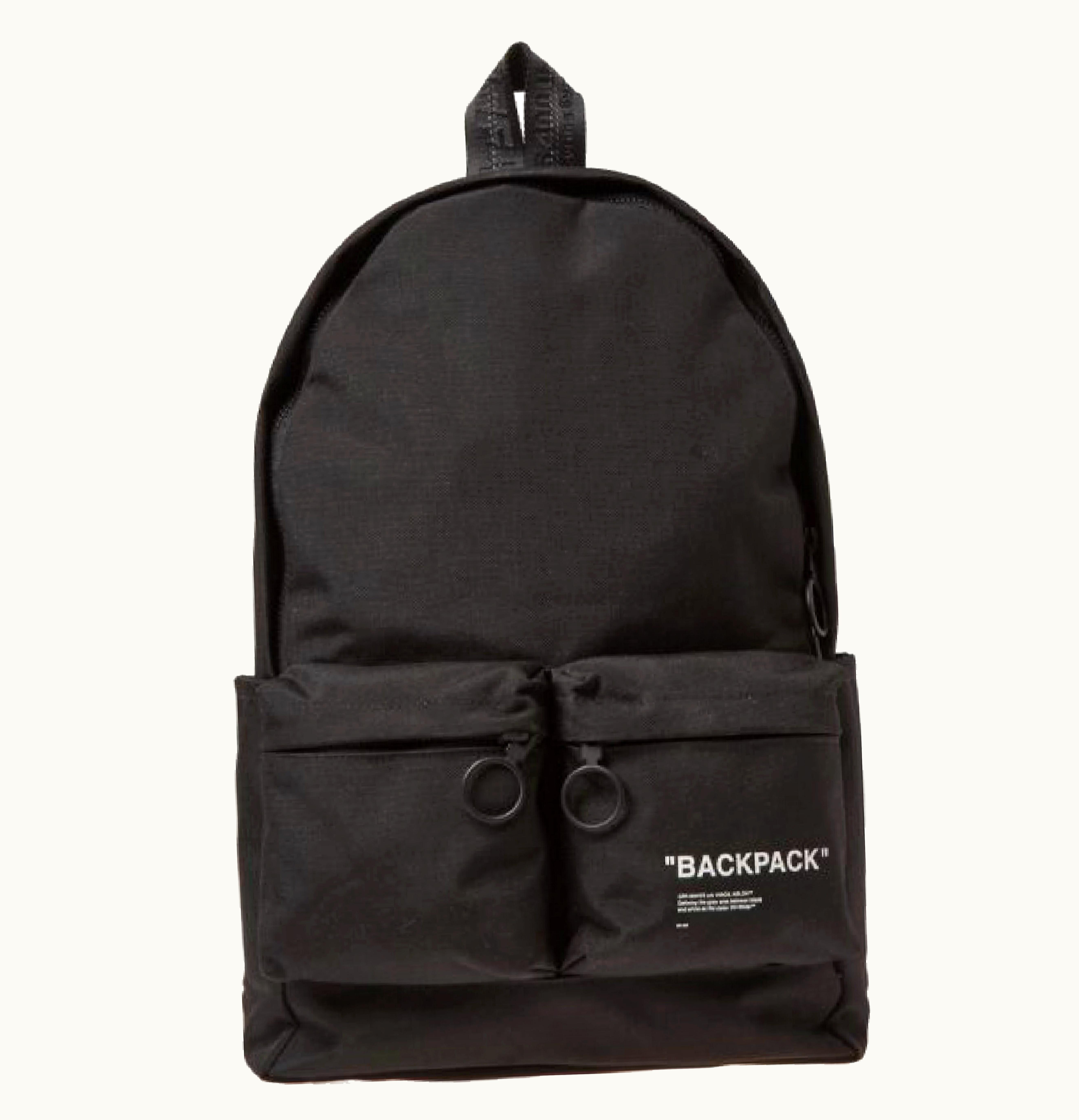 OFF-WHITE OFF WHITE Quote Backpack Black