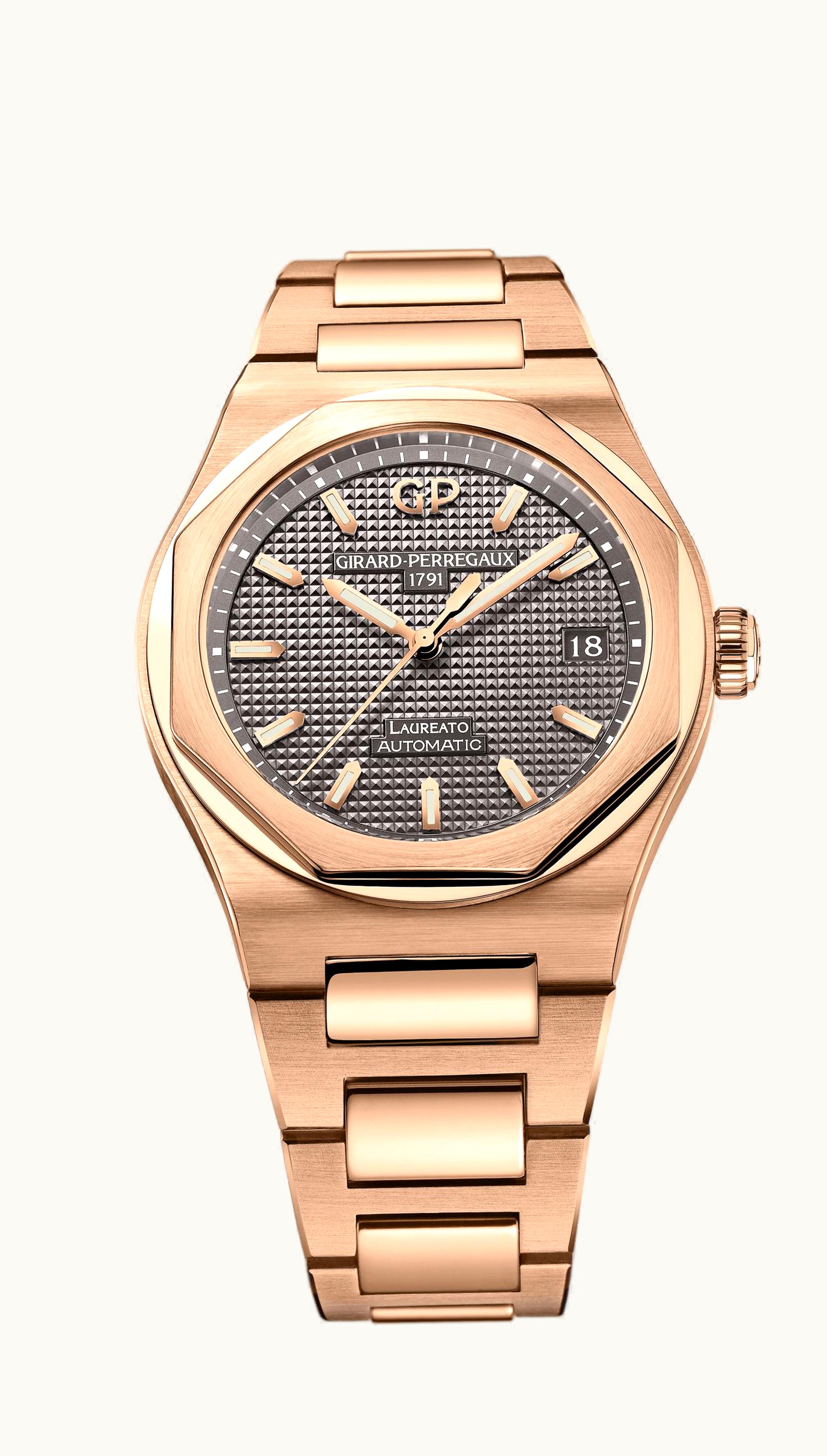 Girard-Perregaux Laureato 38 Automatic Pink Gold / Grey
