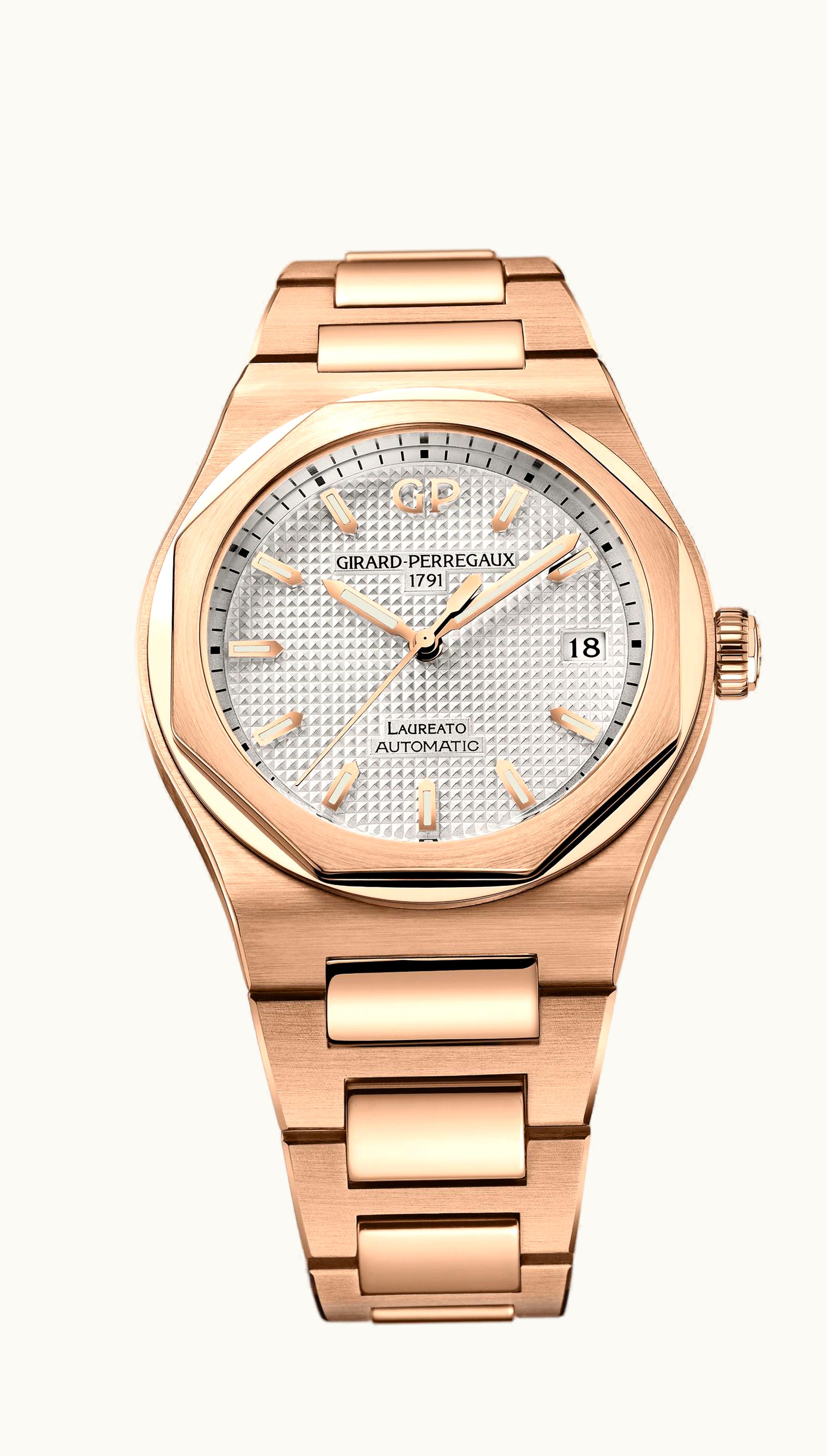 Girard-Perregaux Laureato 38 Automatic Pink Gold / Silver