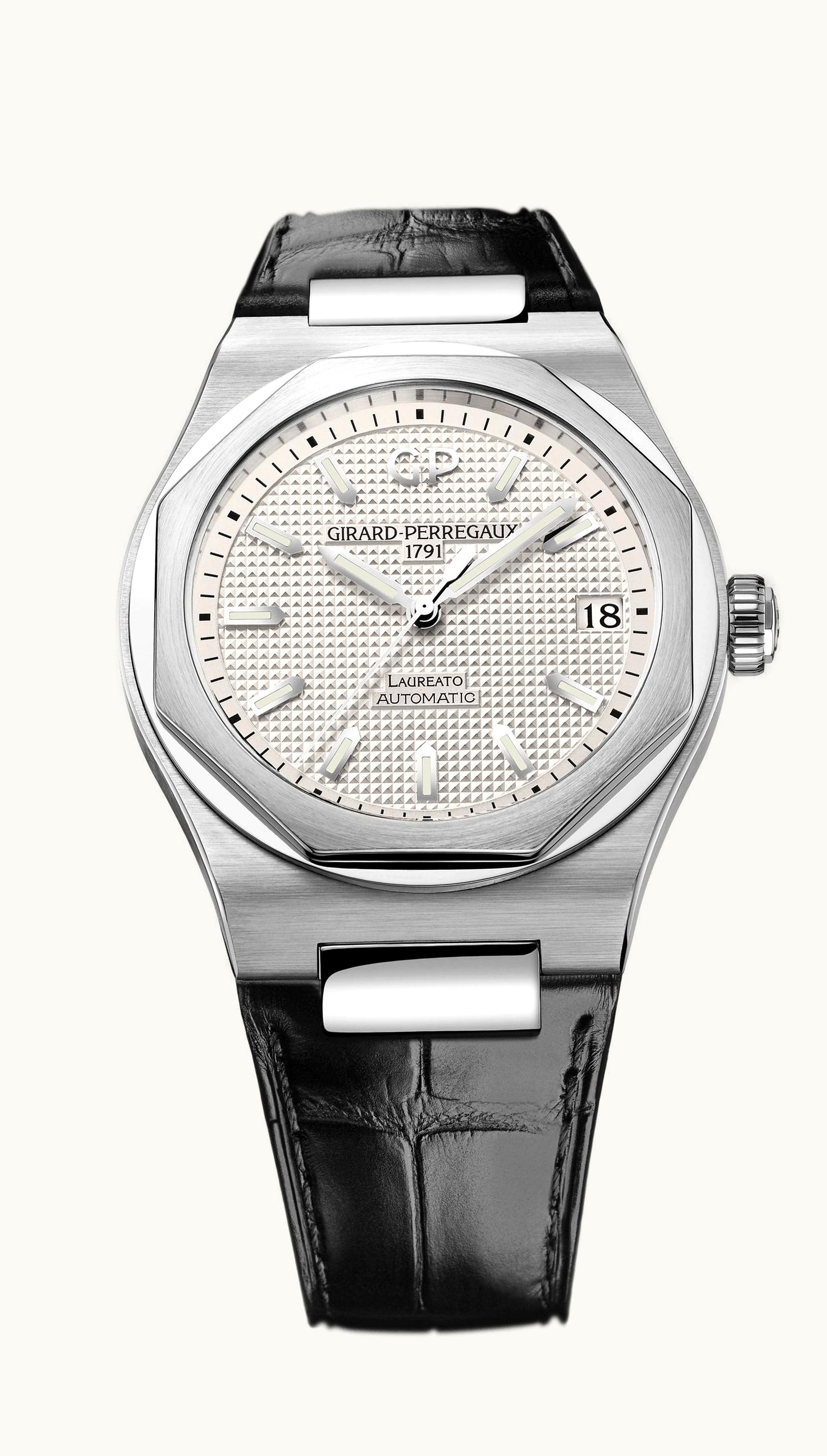 Girard-Perregaux Laureato 42 Automatic Stainless Steel / Silver / Alligator