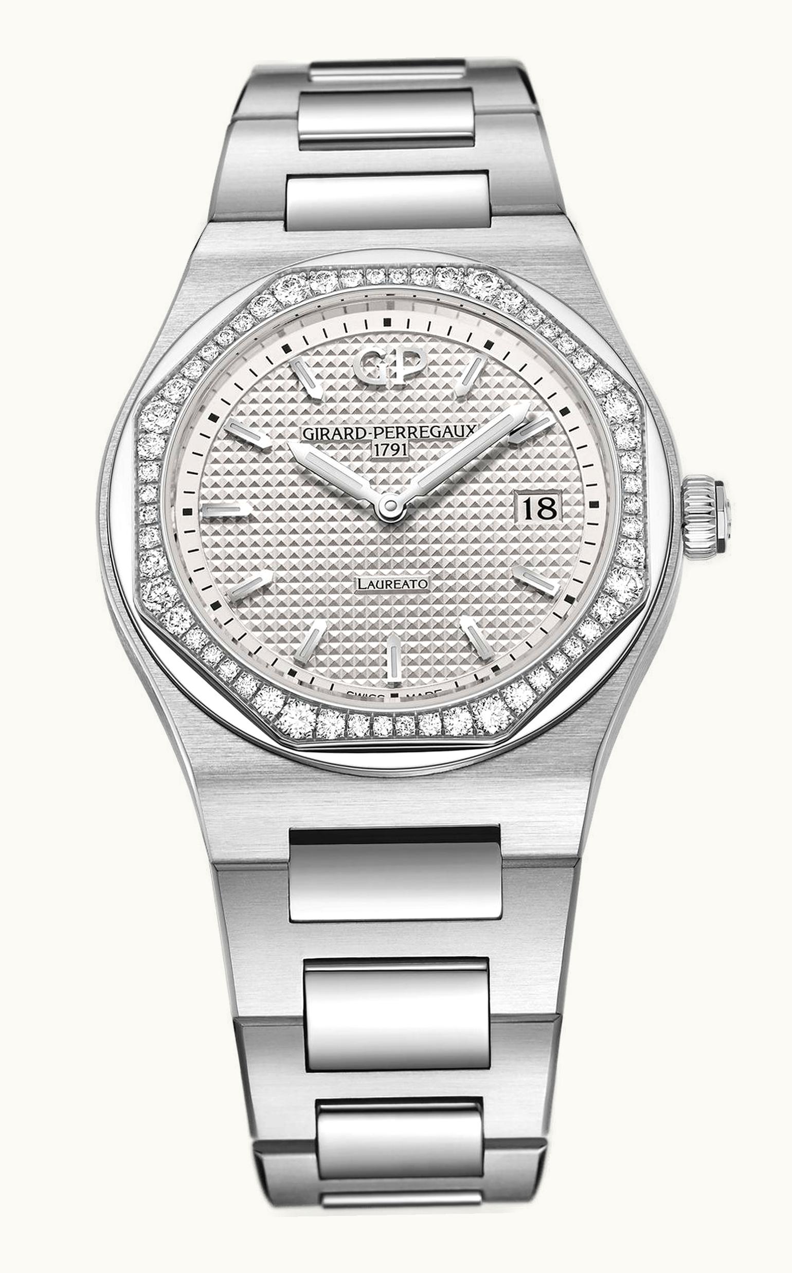 Girard-Perregaux Laureato 34 Quartz Stainless Steel / Diamond / Silver