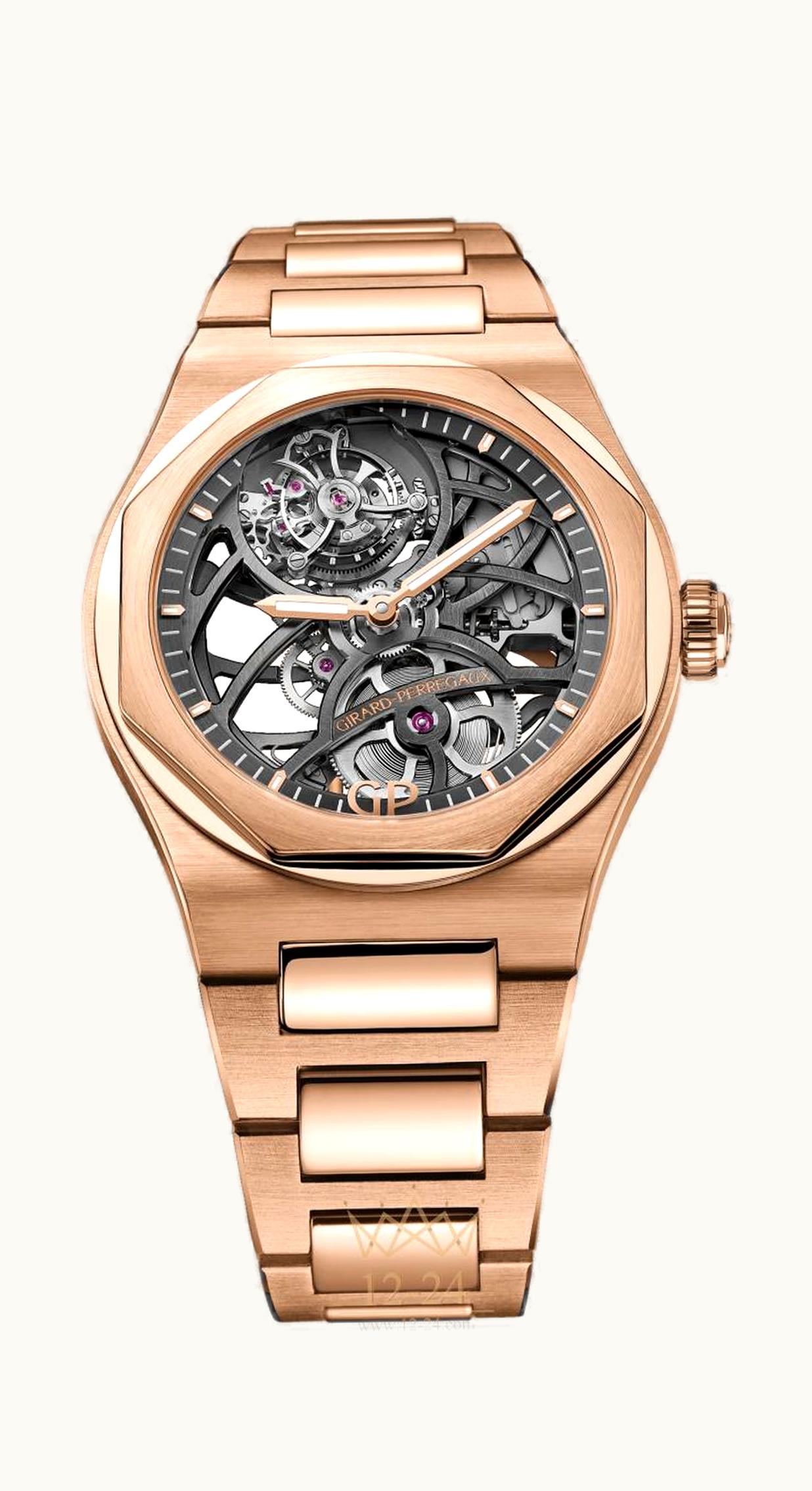 Girard-Perregaux Laureato 42 Flying Tourbillon Skeleton Pink Gold / Bracelet