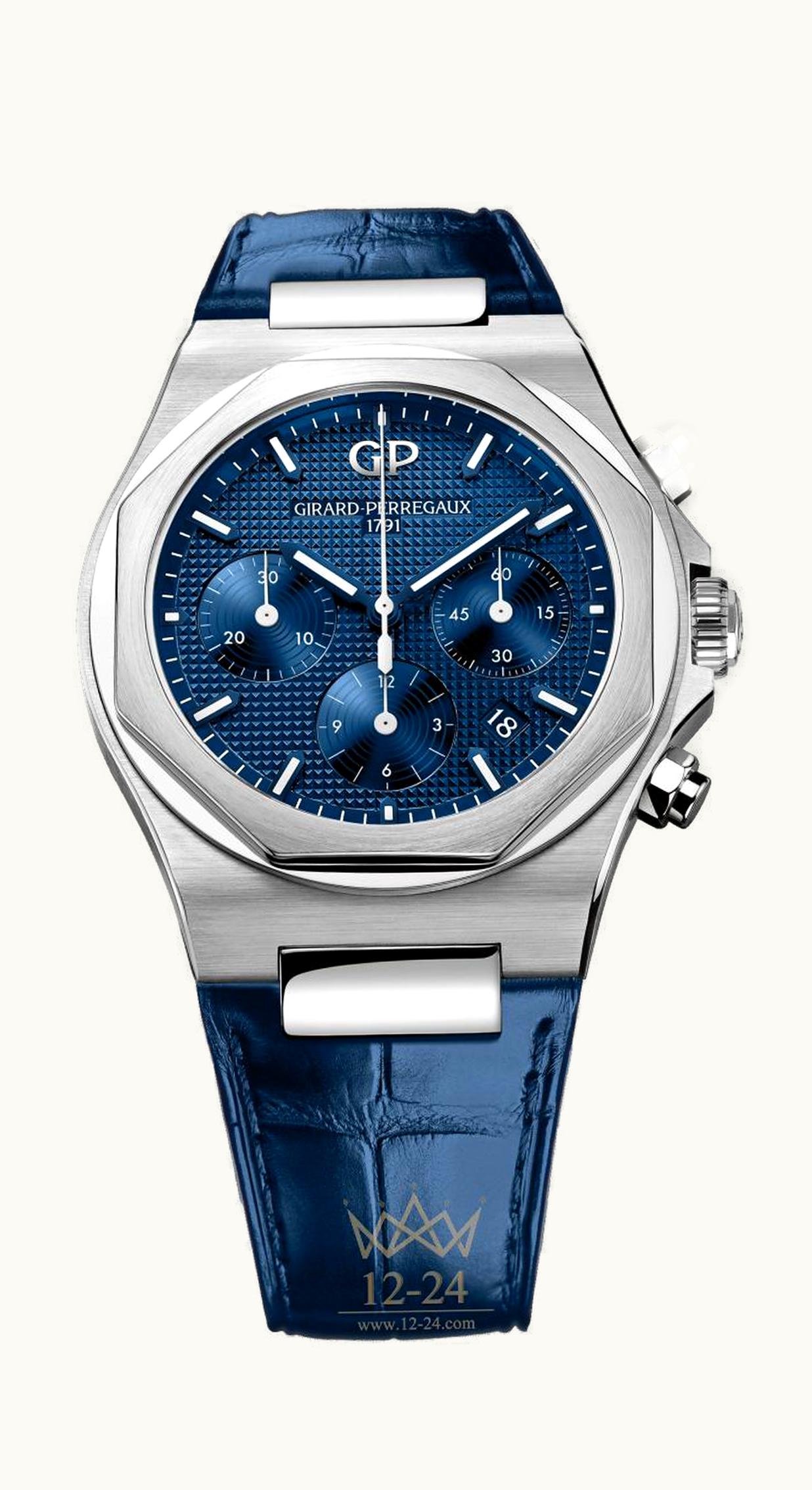 Girard-Perregaux Laureato 42 Chronograph Stainless Steel / Blue / Alligator