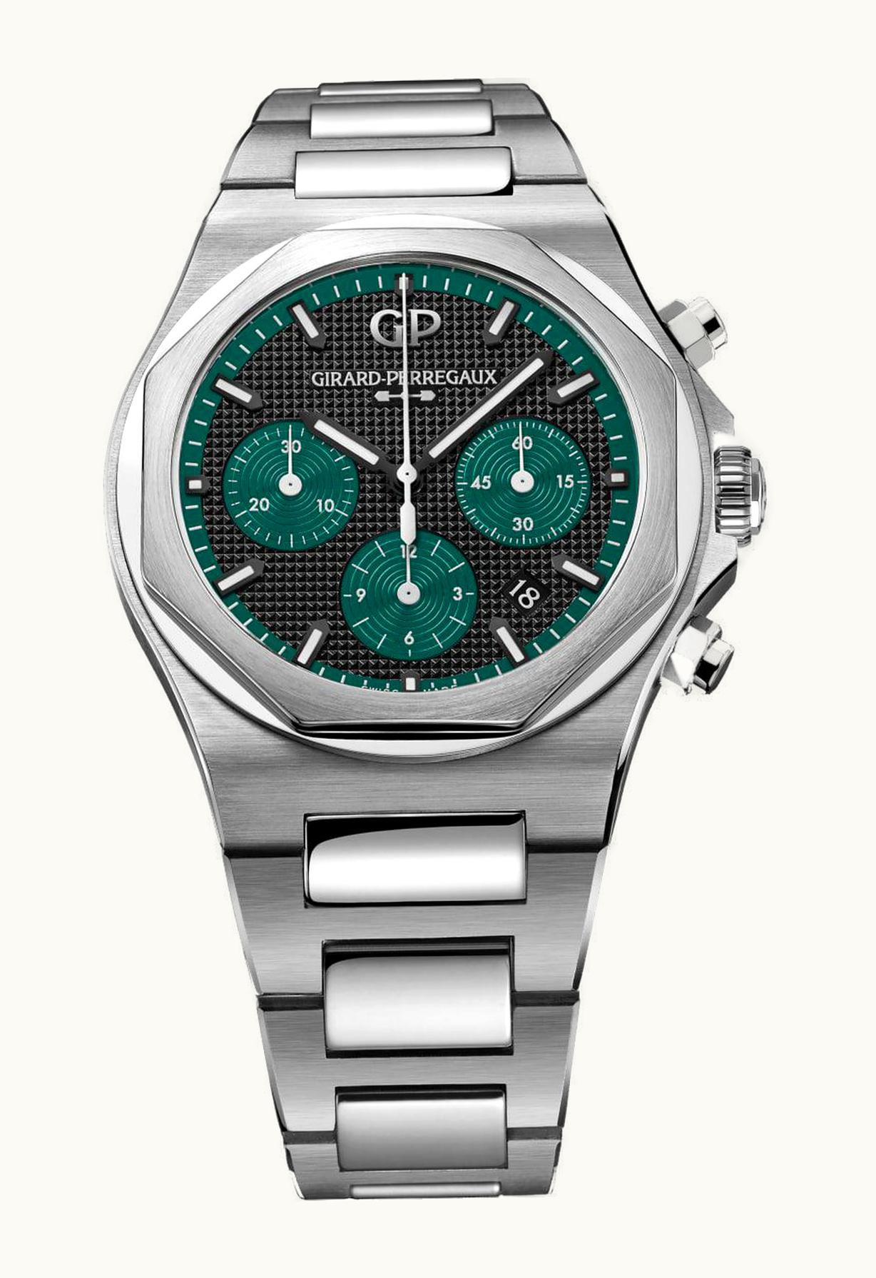 Girard-Perregaux Laureato 42 Chronograph Stainless Steel / Black / Alligator