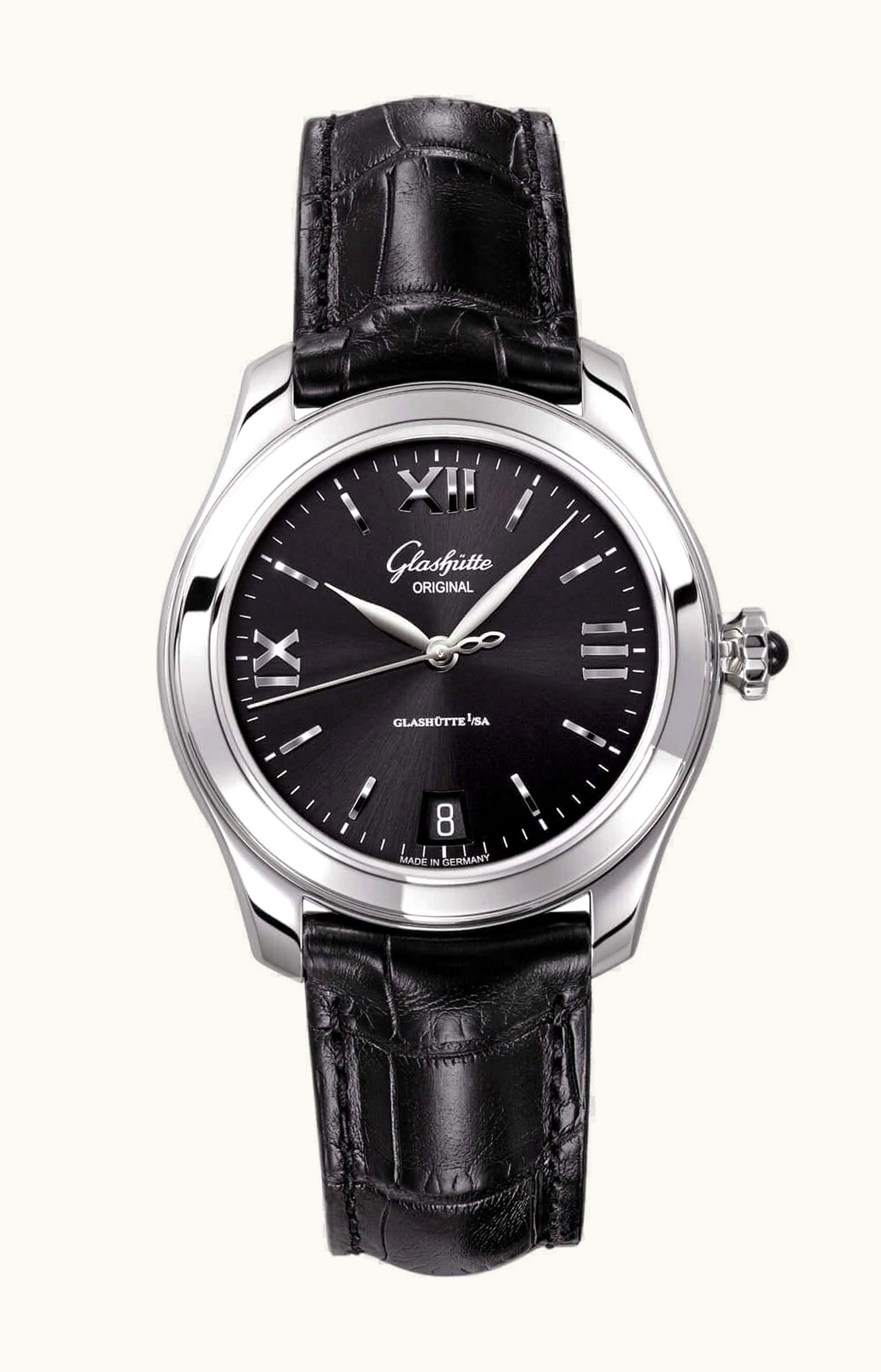 Glashütte Original Lady Serenade Stainless Steel / Black / Alligator / Folding