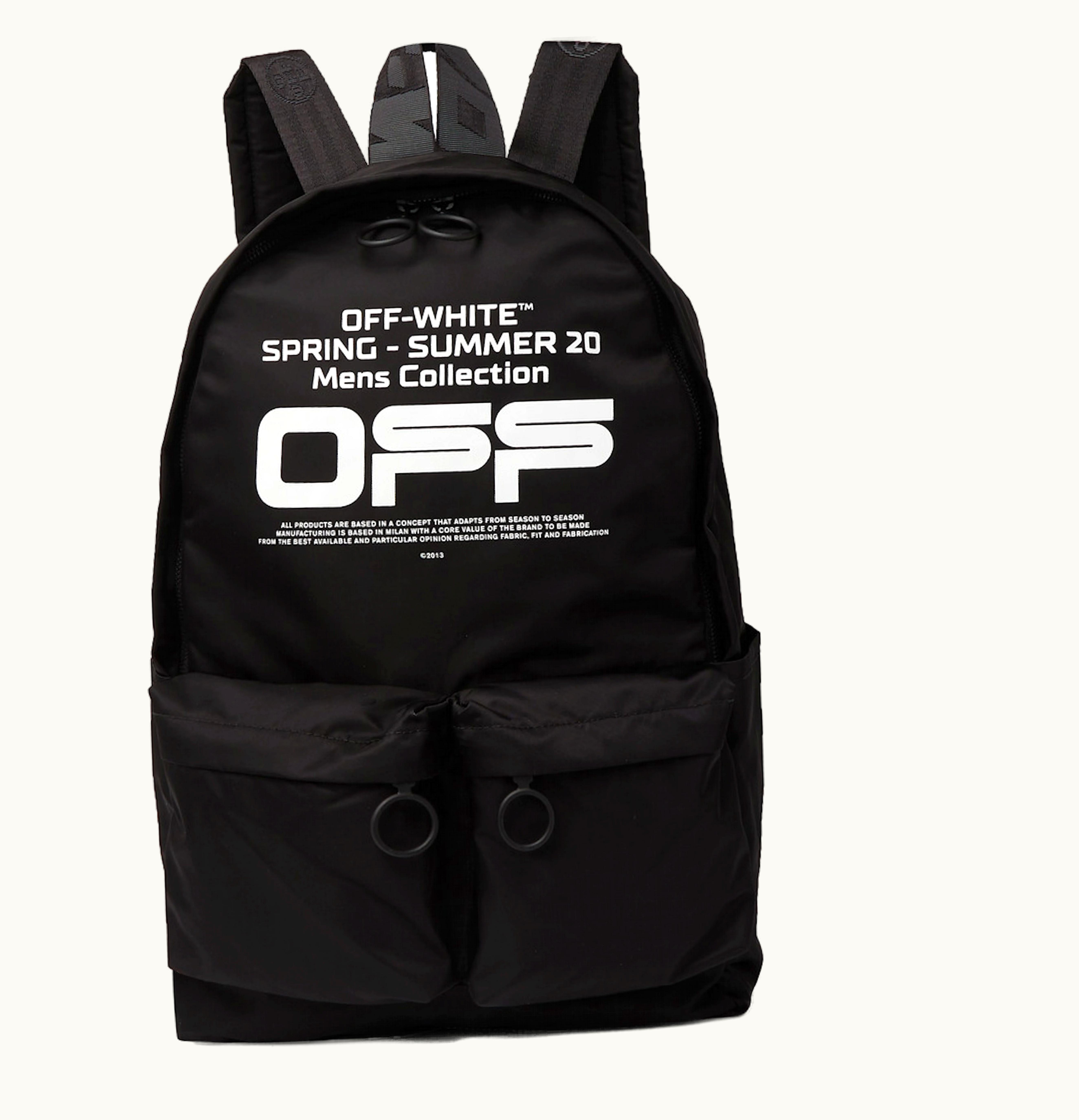 OFF-WHITE OFF WHITE Shell Logo Backpack Black