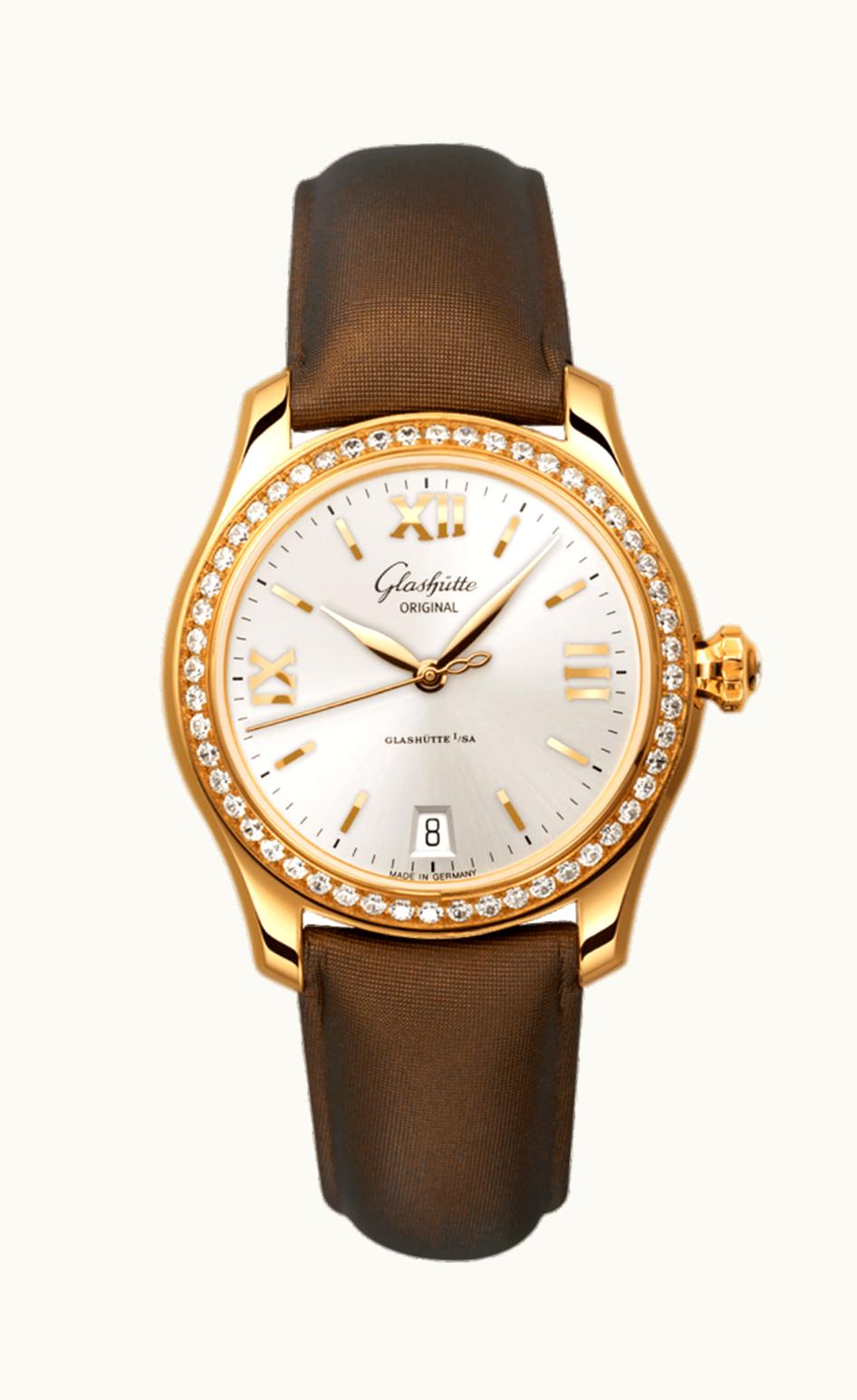 Glashütte Original Lady Serenade Rose Gold / Diamond / Silver / Calf / Pin