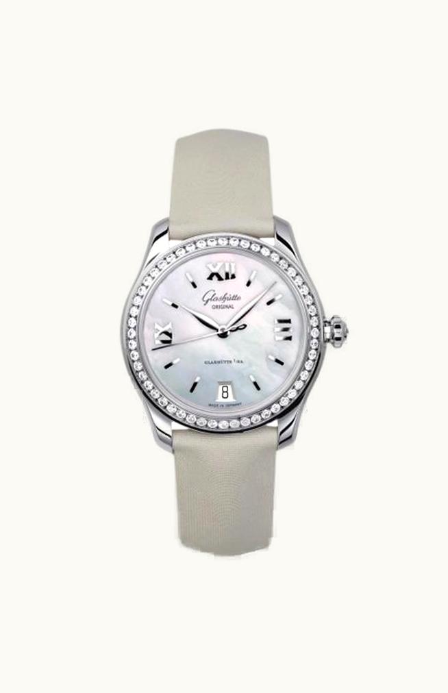 Glashütte Original Lady Serenade Stainless Steel / Diamond / MOP / Satin / Pin