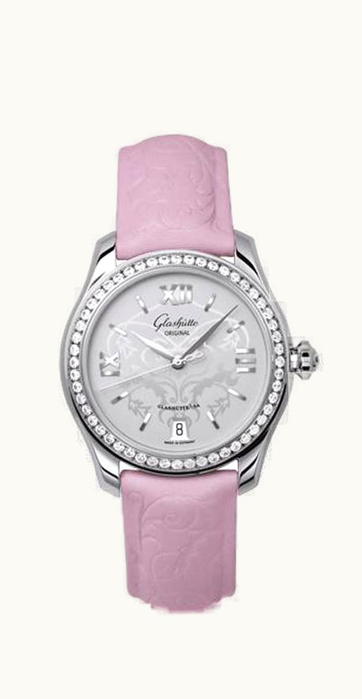 Glashütte Original Lady Serenade Stainless Steel / Diamond / Pink / Calf / Pin