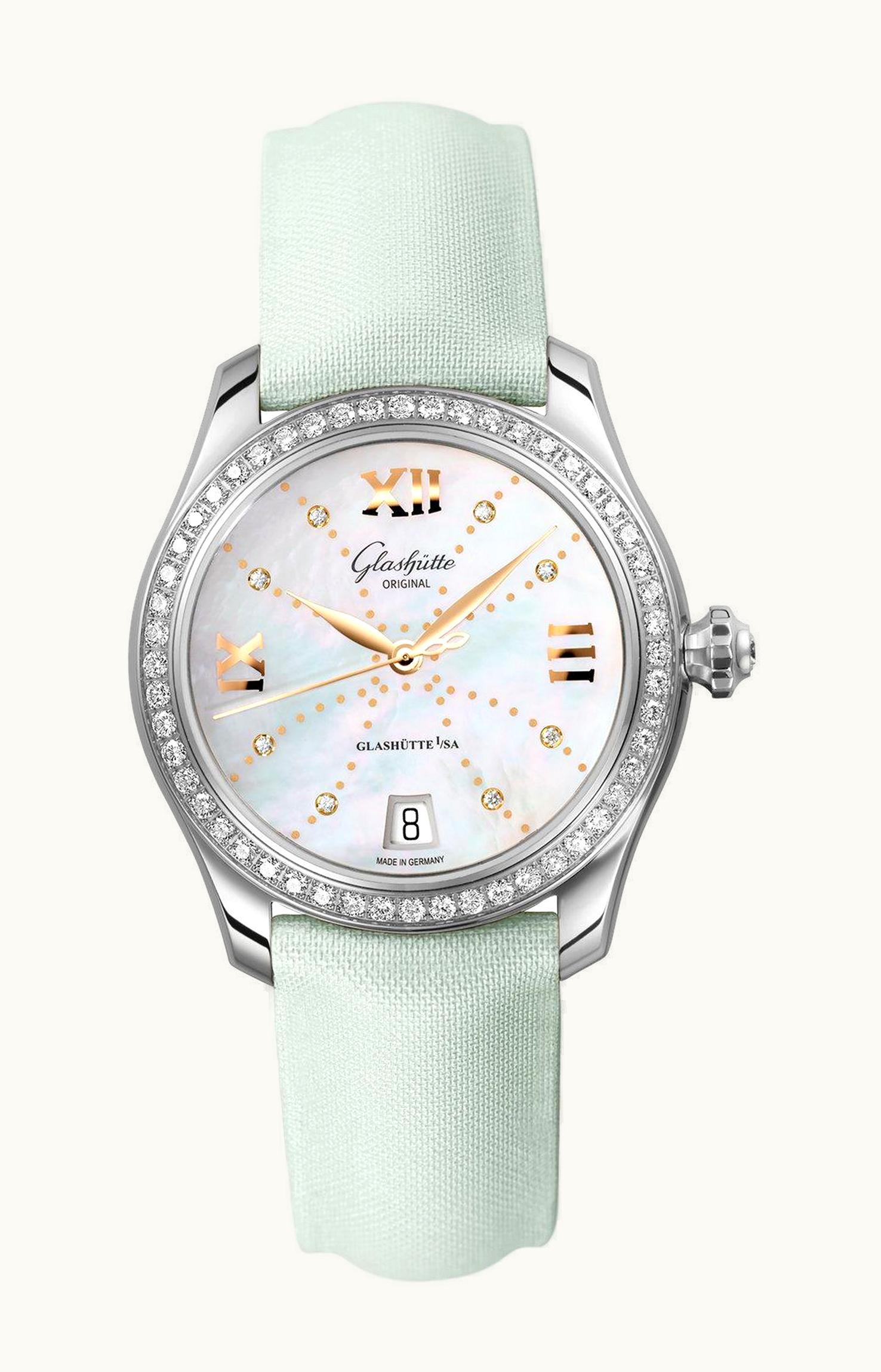 Glashütte Original Lady Serenade Stainless Steel / MOP - Index Line / Satin / Pin