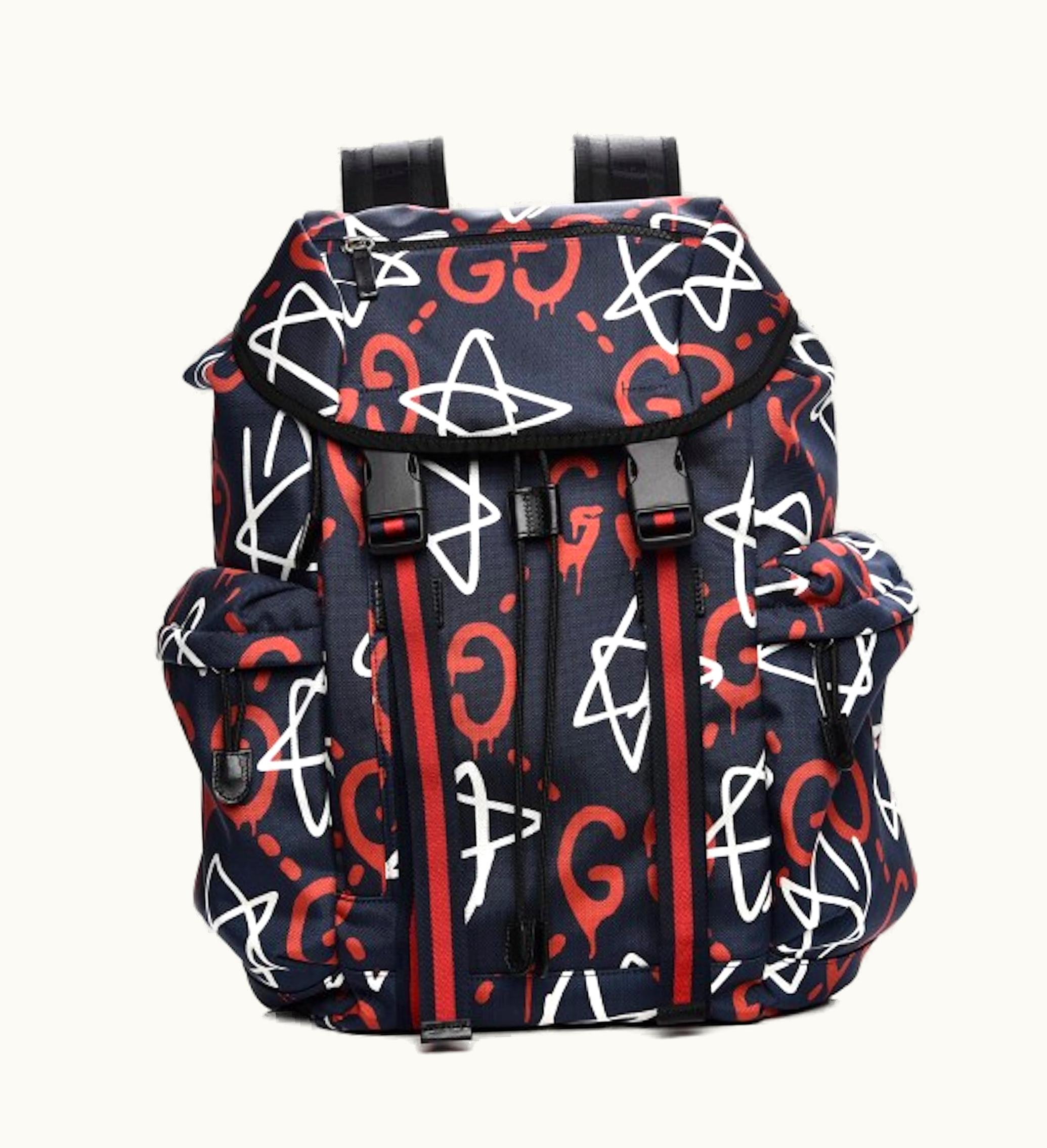 Gucci Gucci Techpack Backpack GucciGhost Navy Red