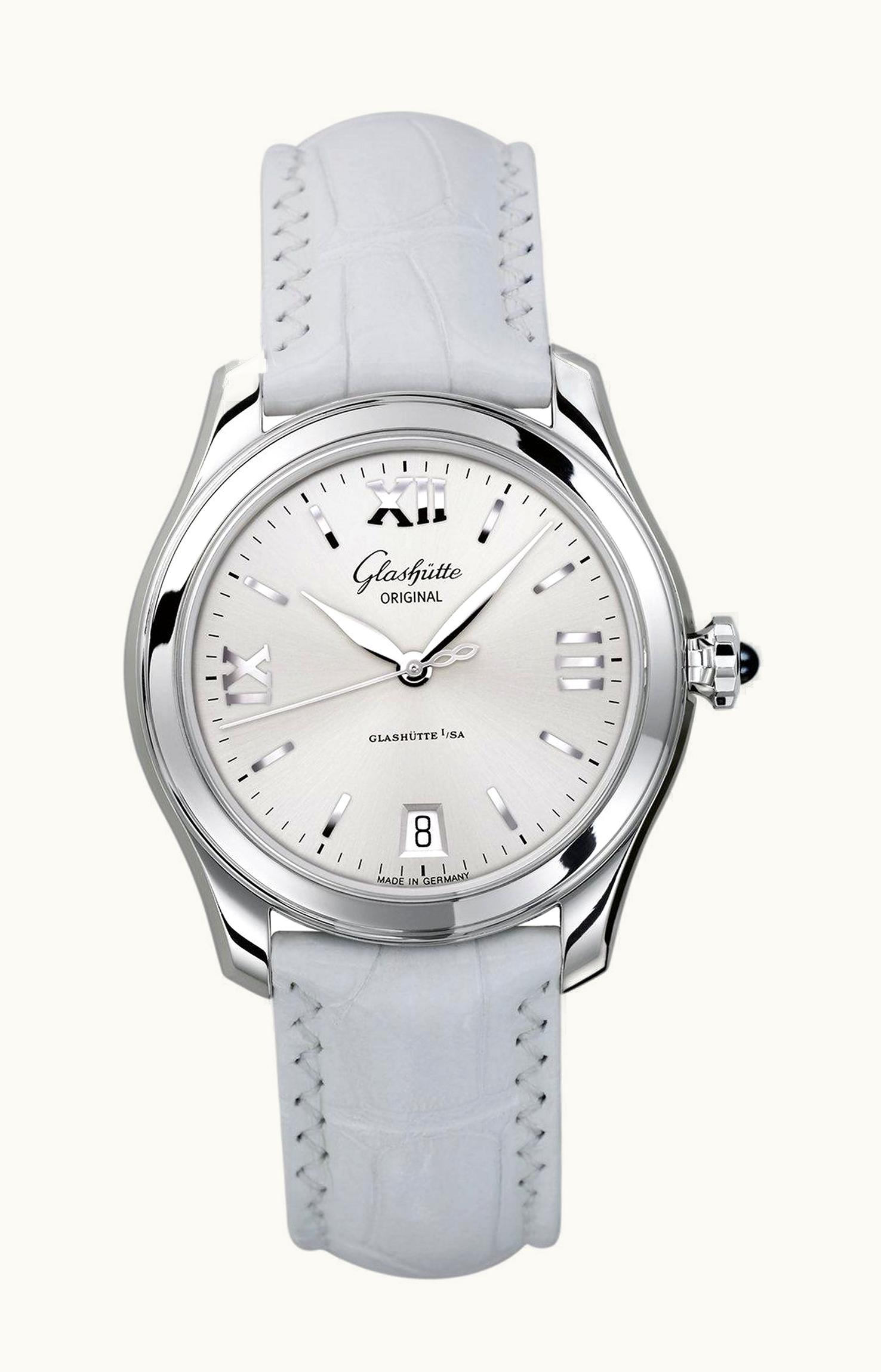 Glashütte Original Lady Serenade Stainless Steel / Silver / Alligator / Pin