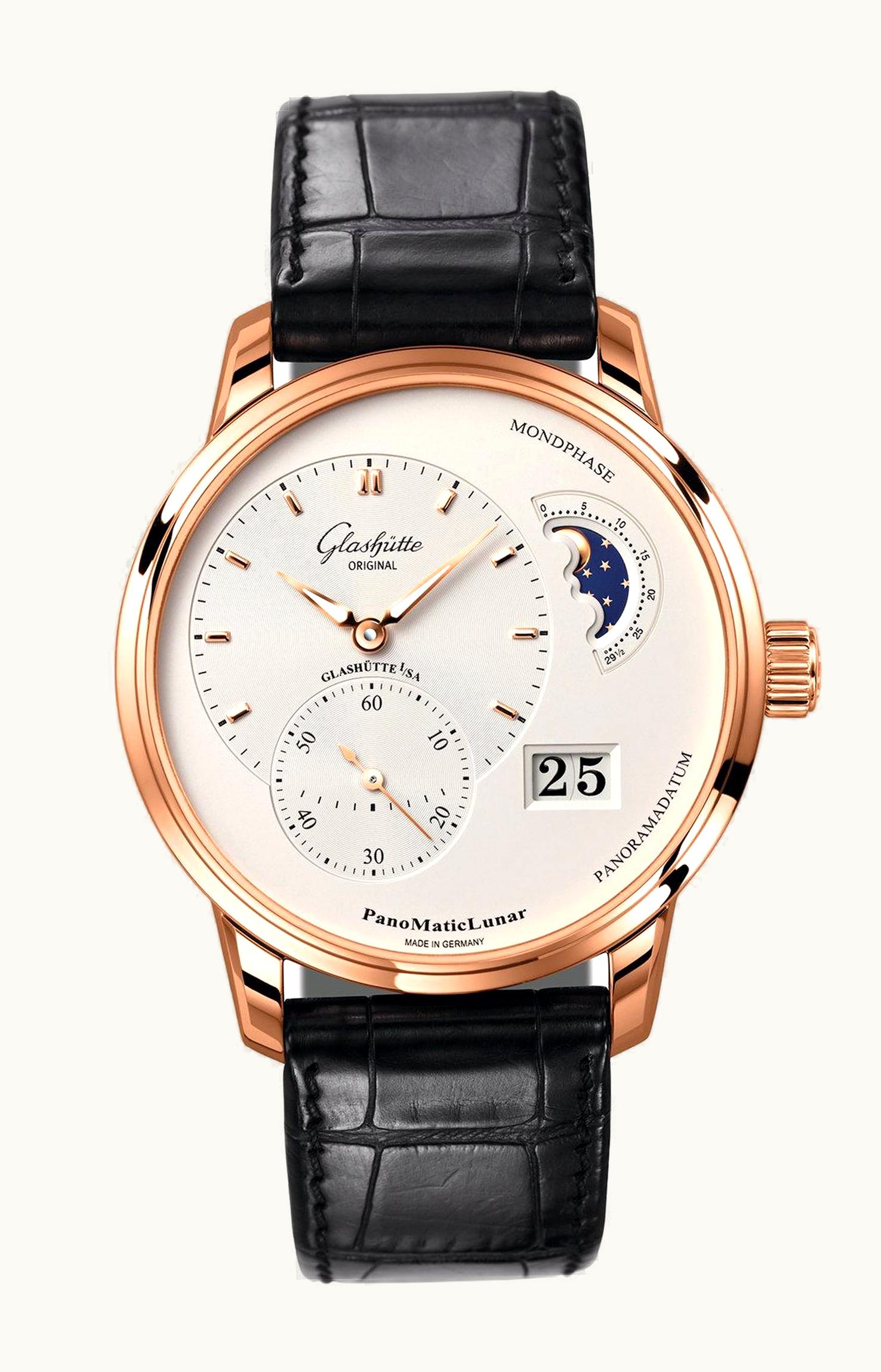 Glashütte Original PanoLunar Tourbillon Red Gold / Baguette / Silver / Alligator / Folding