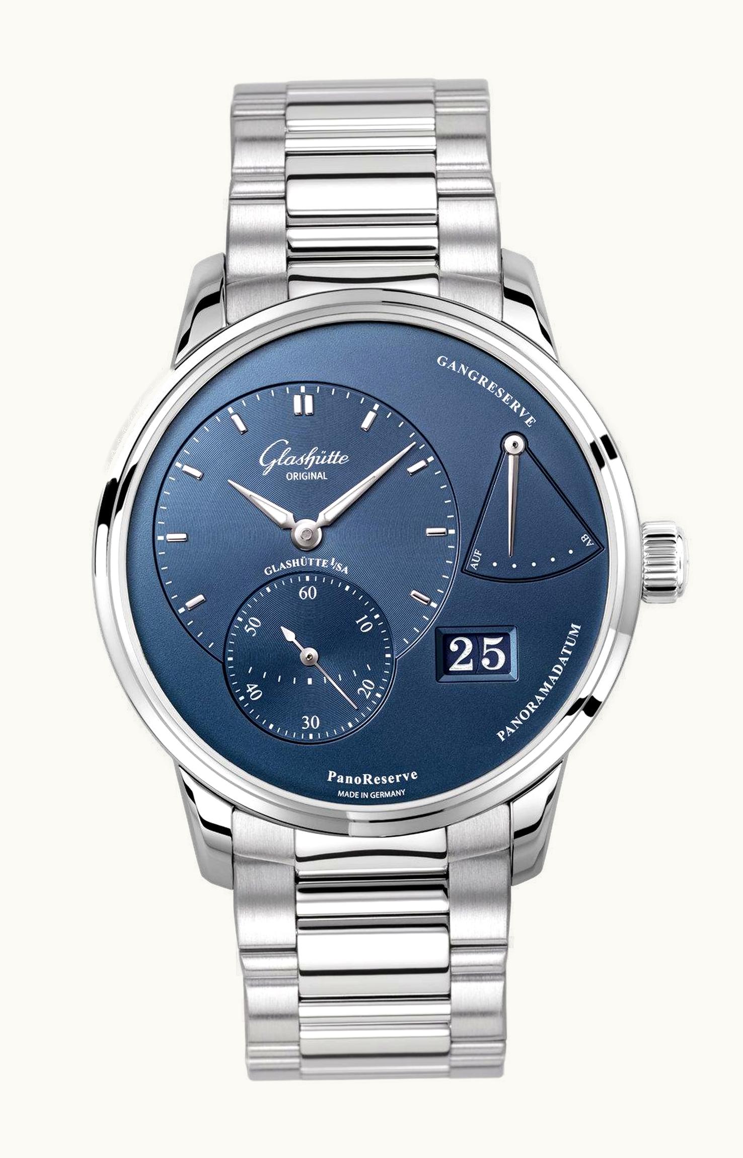 Glashütte Original PanoReserve Stainless Steel / Blue / Bracelet