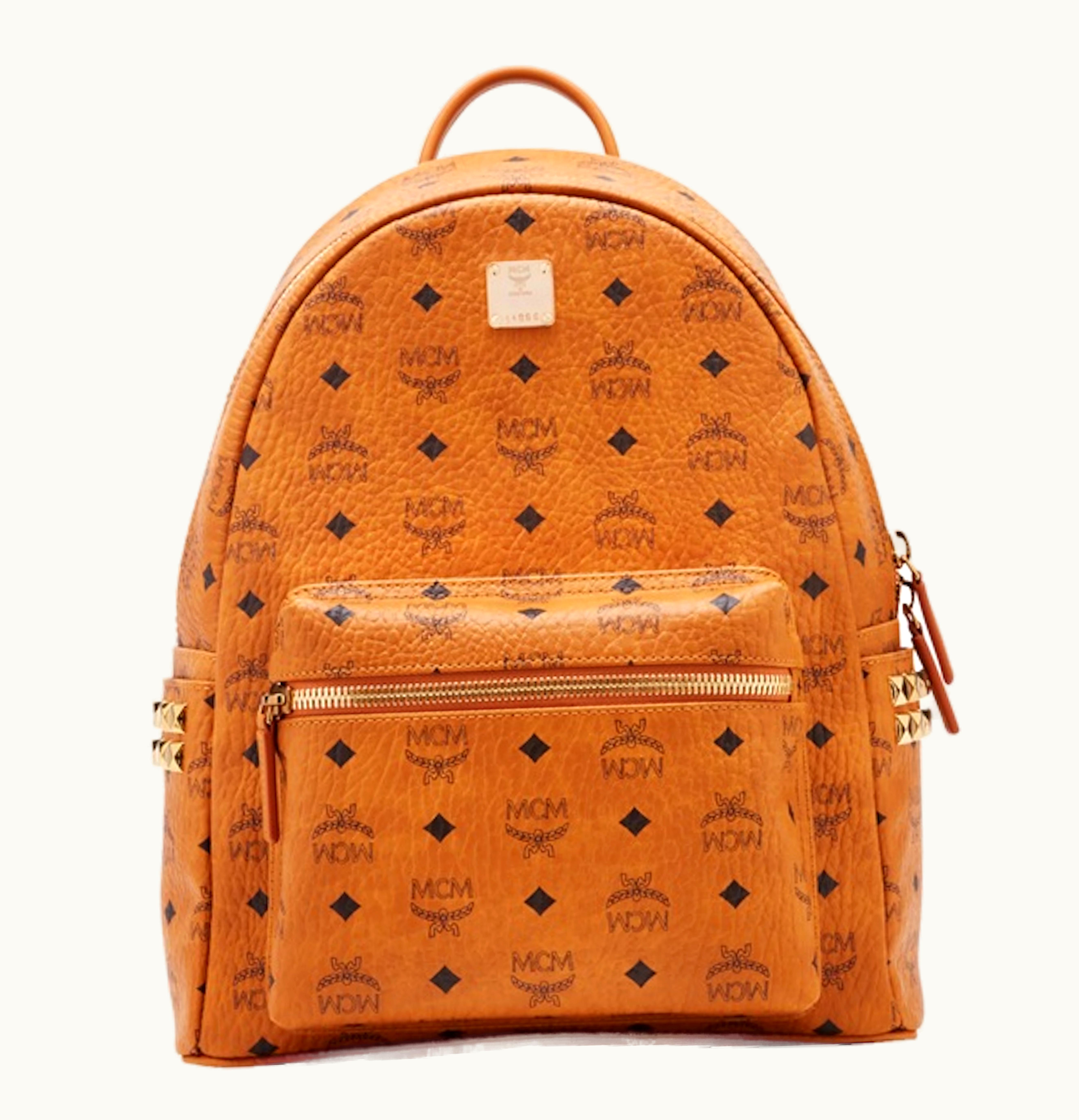 MCM MCM Stark Backpack Visetos Side Studs Small Medium Cognac 1