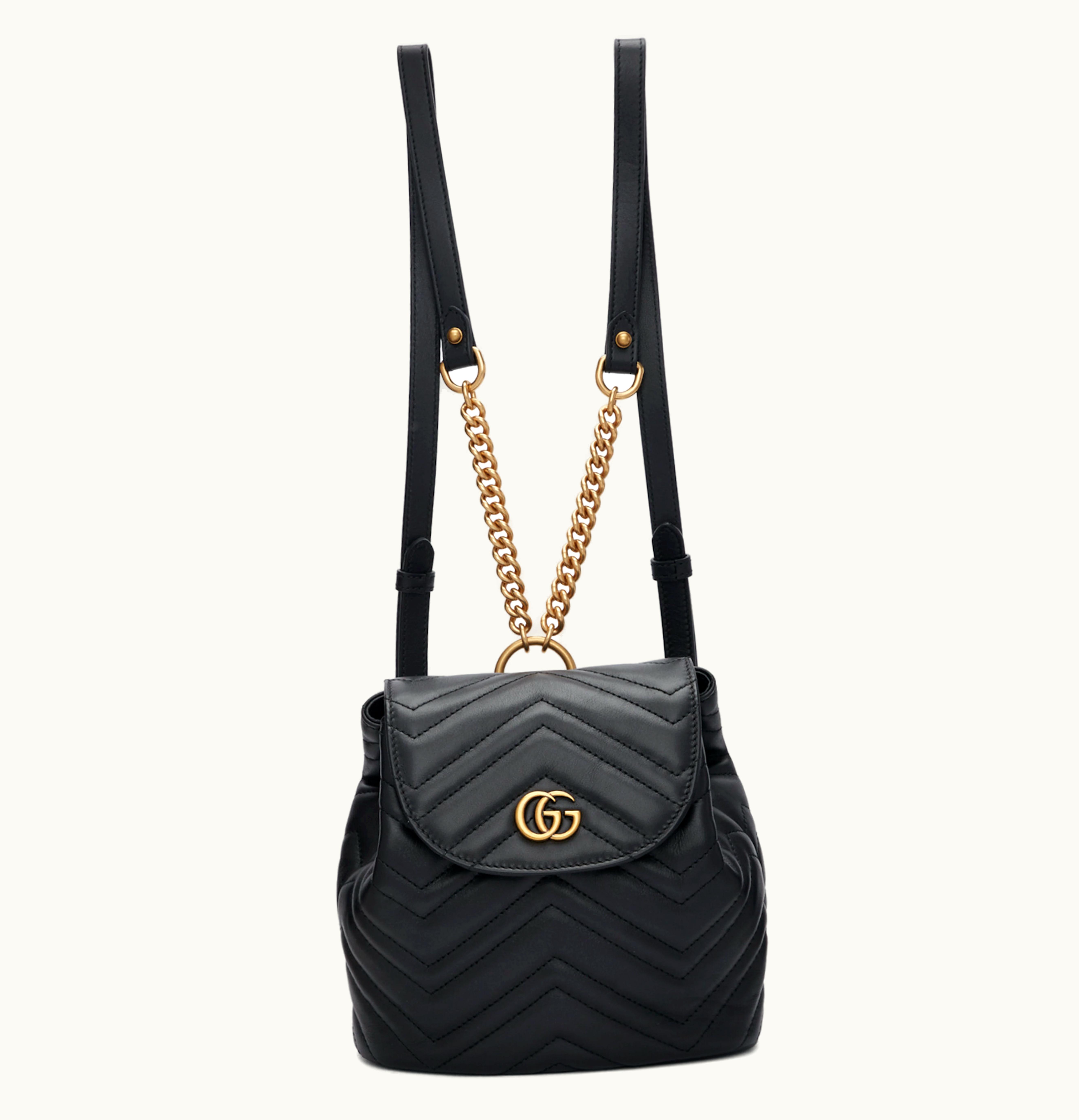 Gucci Gucci GG Marmont Flap Backpack Matelasse Mini Black