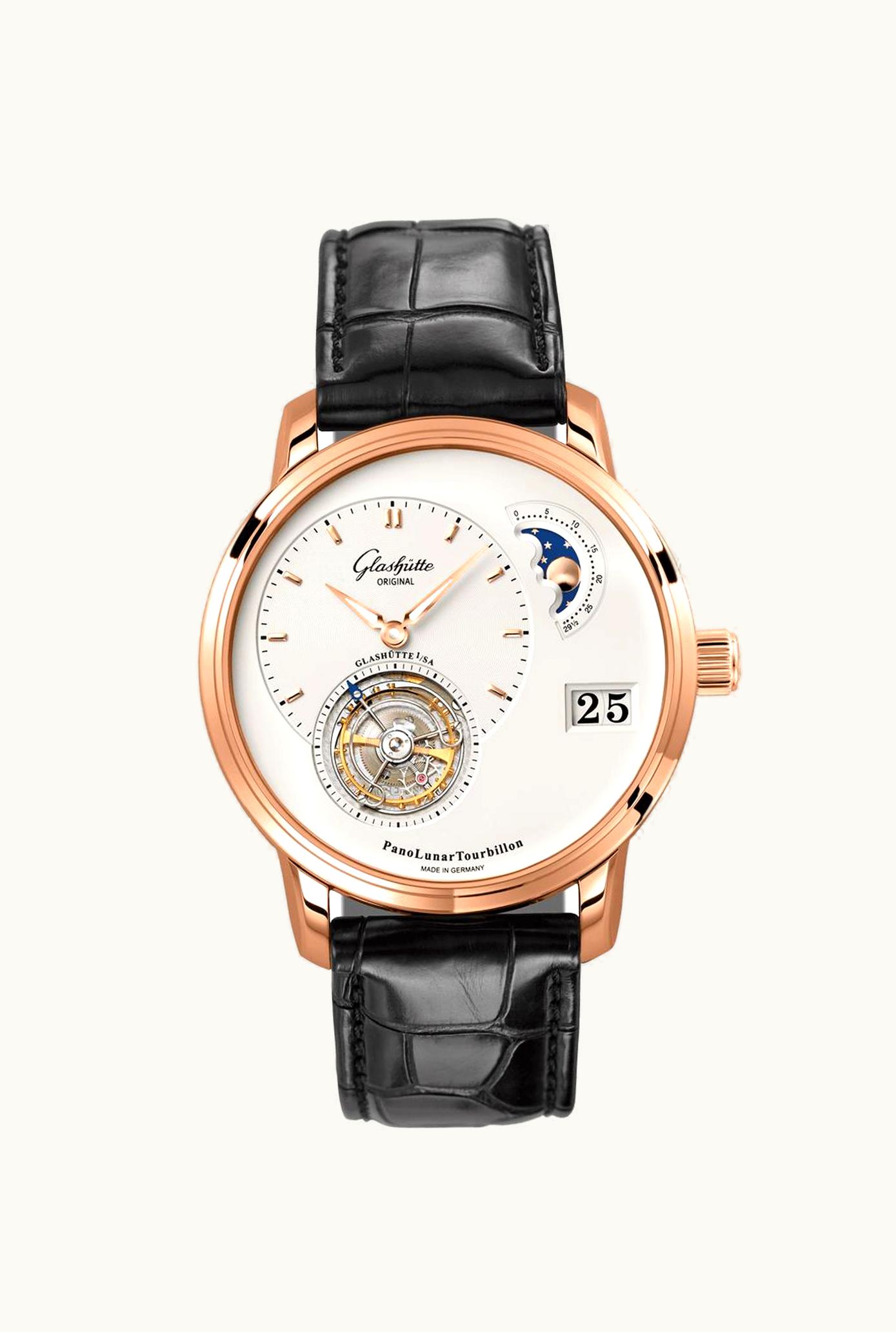 Glashütte Original PanoLunar Tourbillon Red Gold / Silver / Alligator / Folding