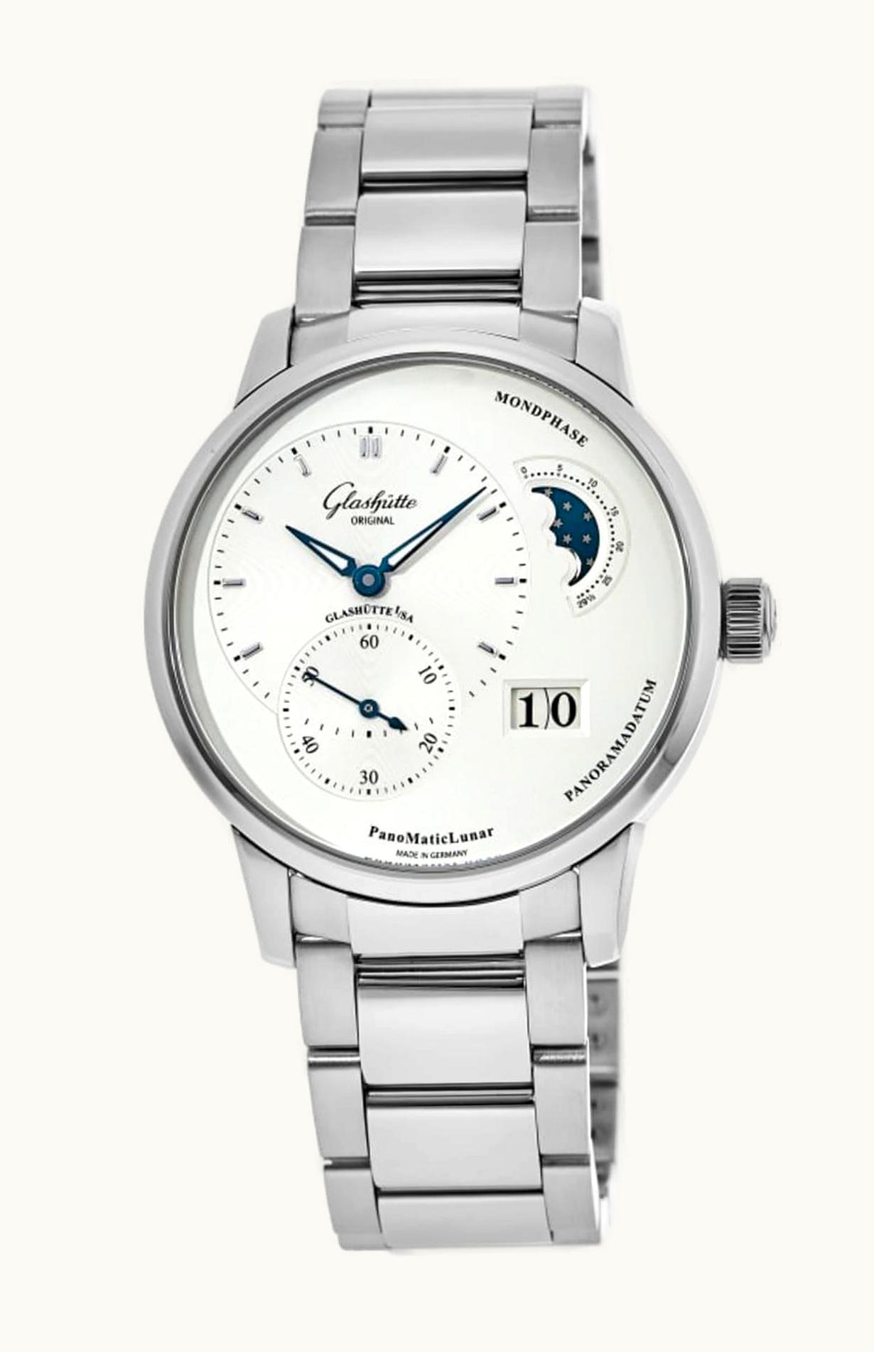 Glashütte Original PanoMatic Lunar Stainless Steel / Silver / Bracelet