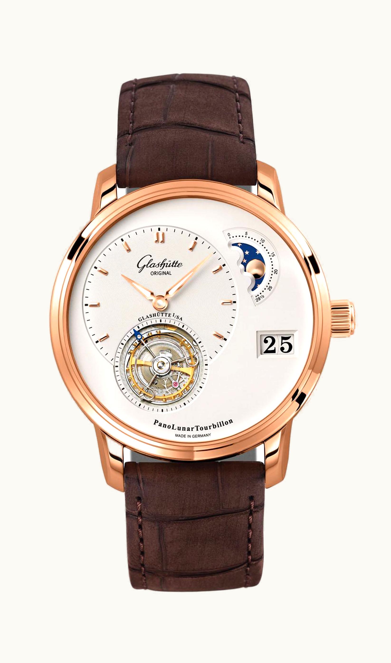 Glashütte Original PanoLunar Tourbillon Red Gold / Silver / Alligator / Folding