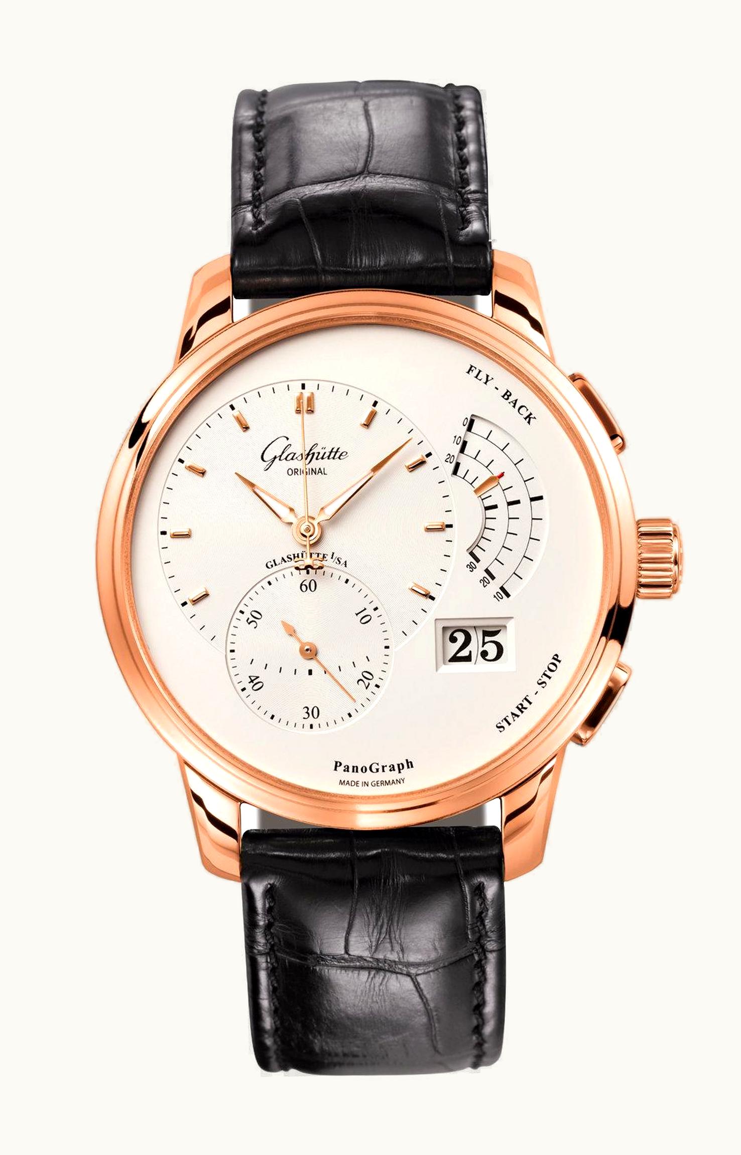 Glashütte Original PanoGraph Red Gold / Silver / Alligator / Folding