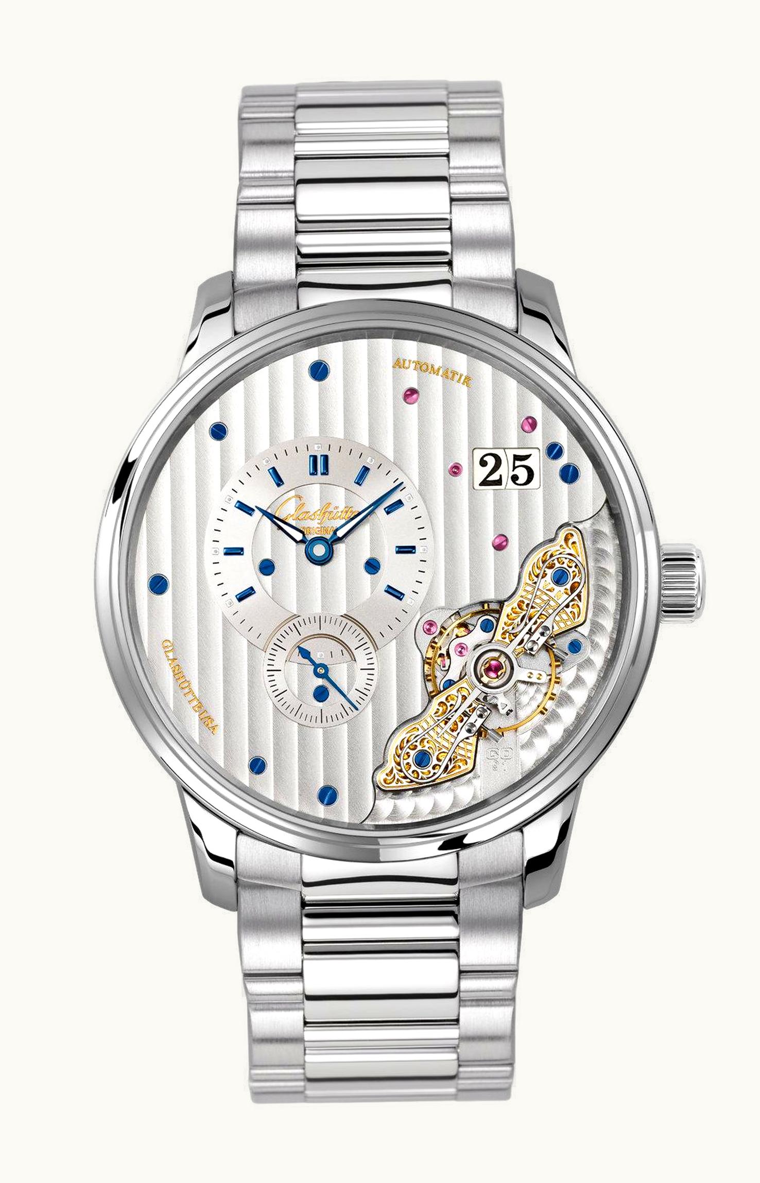 Glashütte Original PanoMaticInverse Stainless Steel / Silver / Bracelet