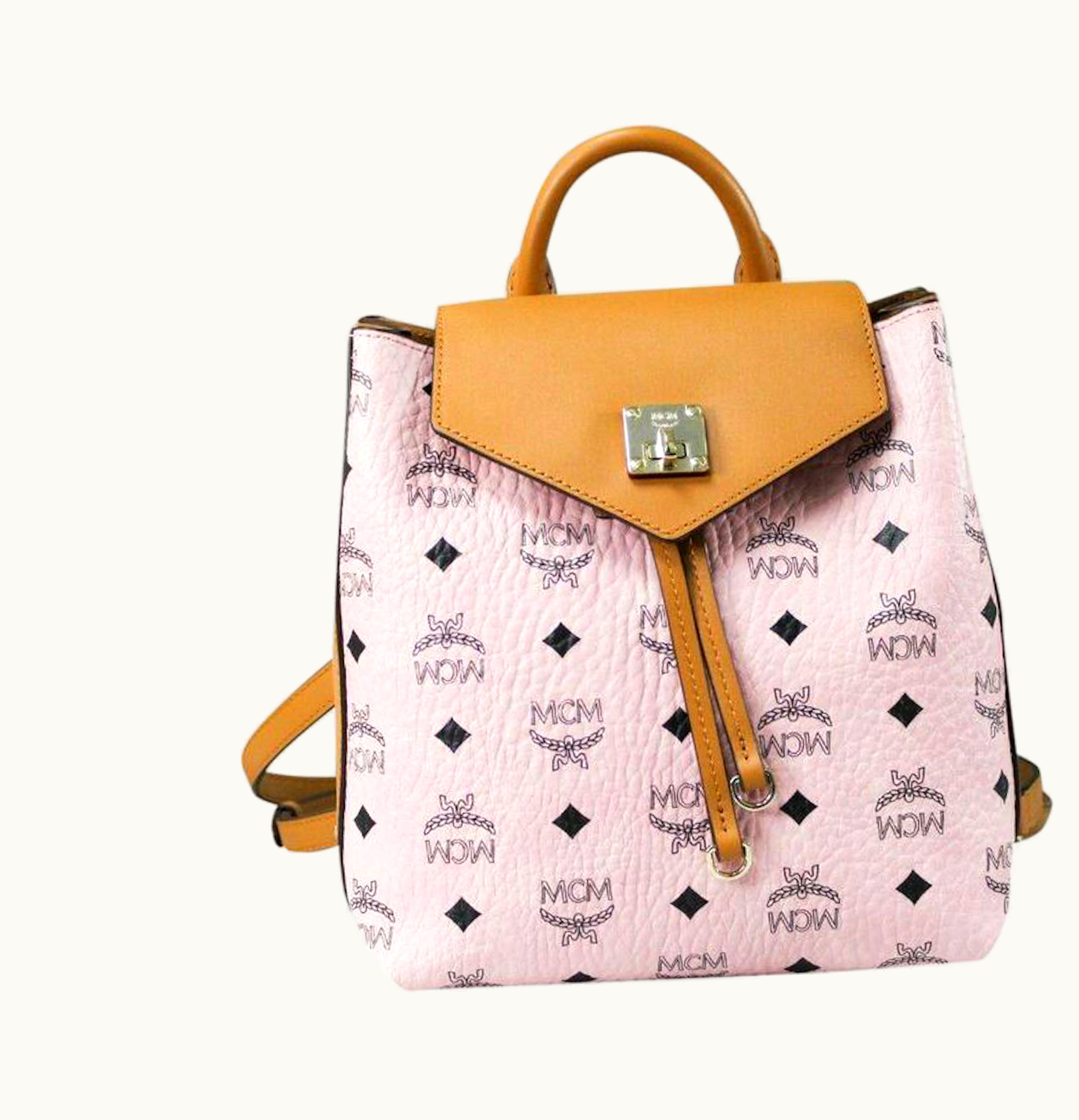 MCM MCM Visetos Essentials Drawstring Backpack Small Soft Pink