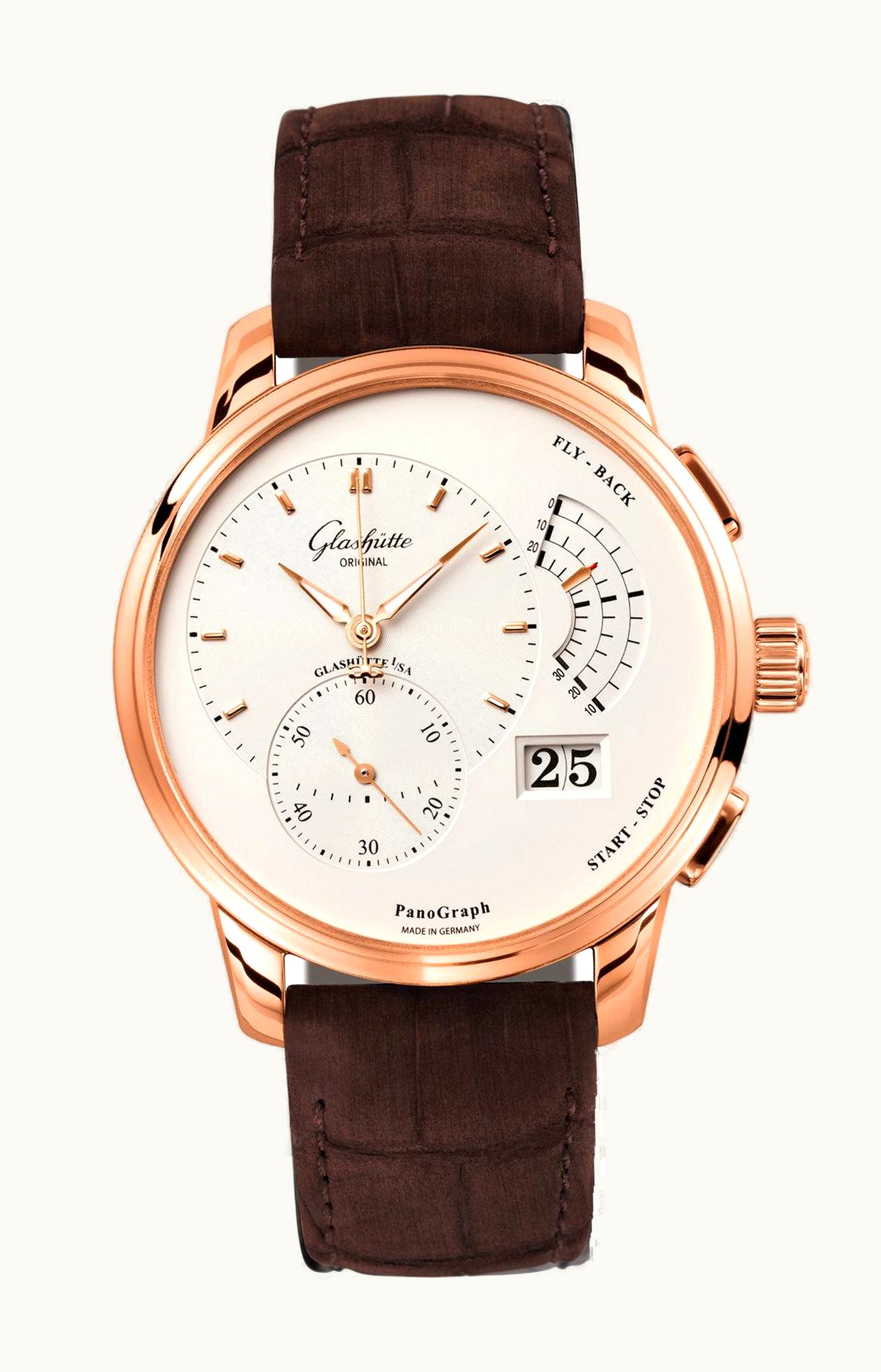 Glashütte Original PanoGraph Red Gold / Silver / Alligator / Pin