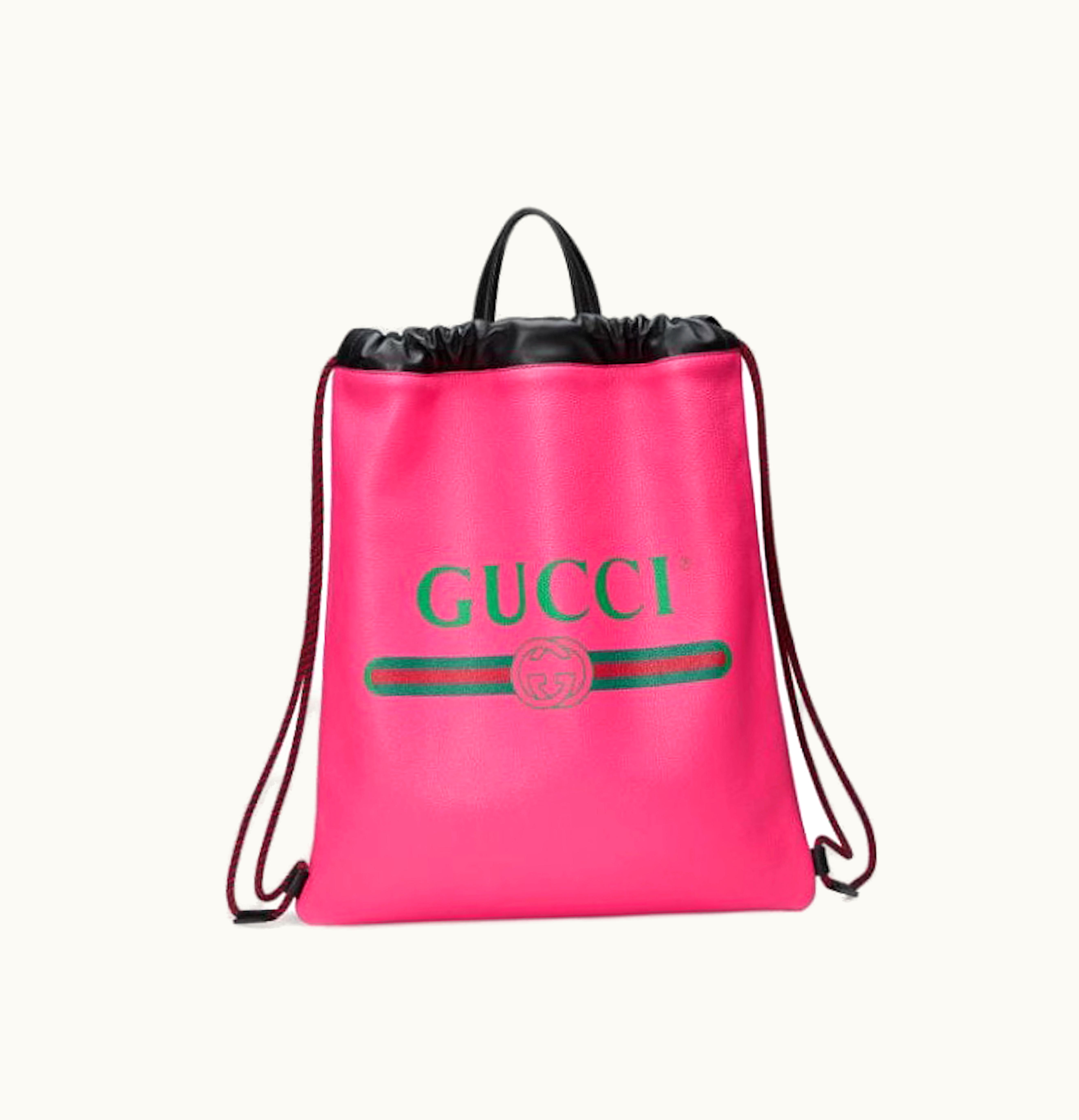 Gucci Gucci Drawstring Backpack Vintage Logo Pink