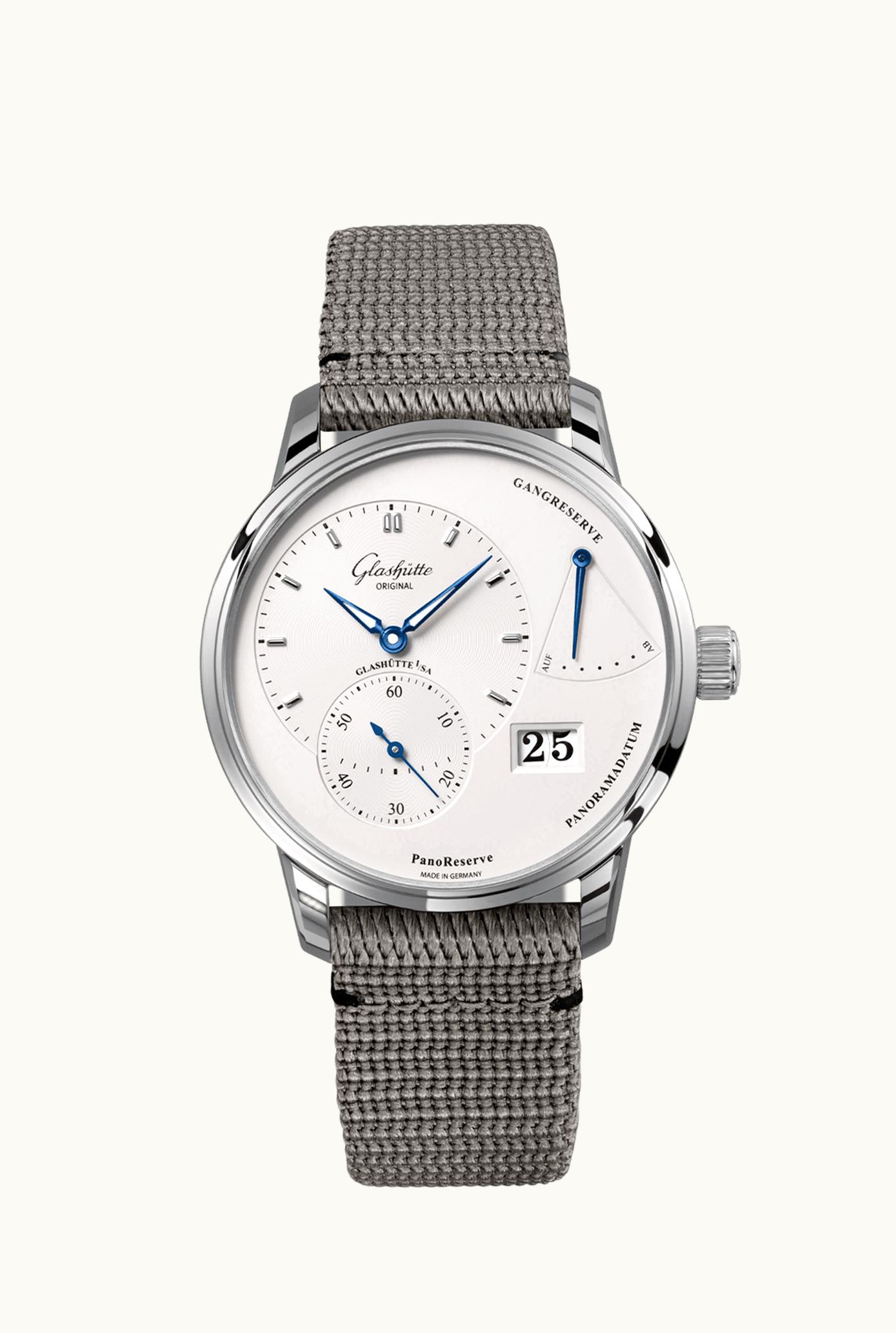 Glashütte Original PanoReserve Stainless Steel / Silver / Synthetic