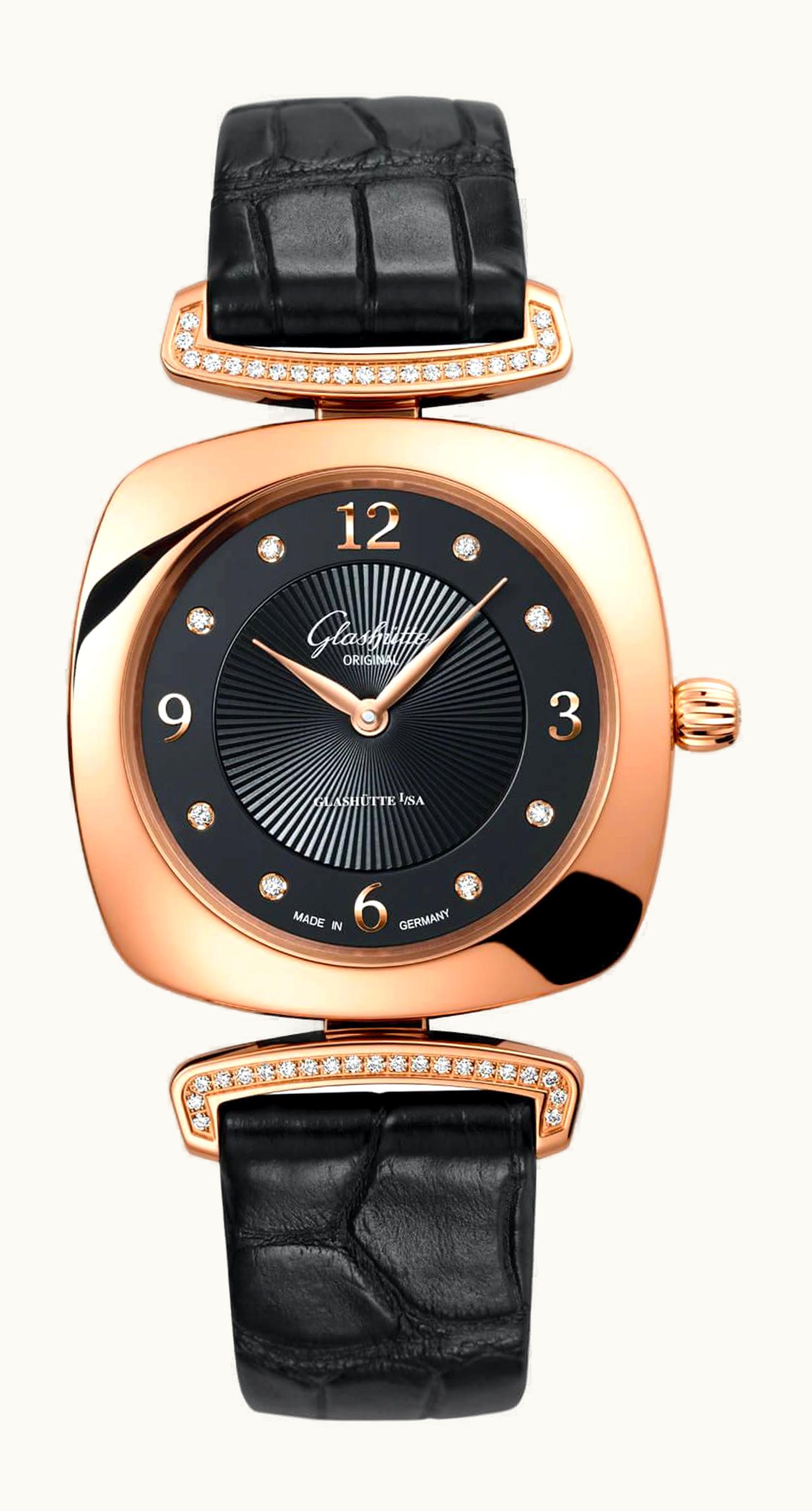 Glashütte Original Pavonina Red Gold / Diamond / Black / Alligator