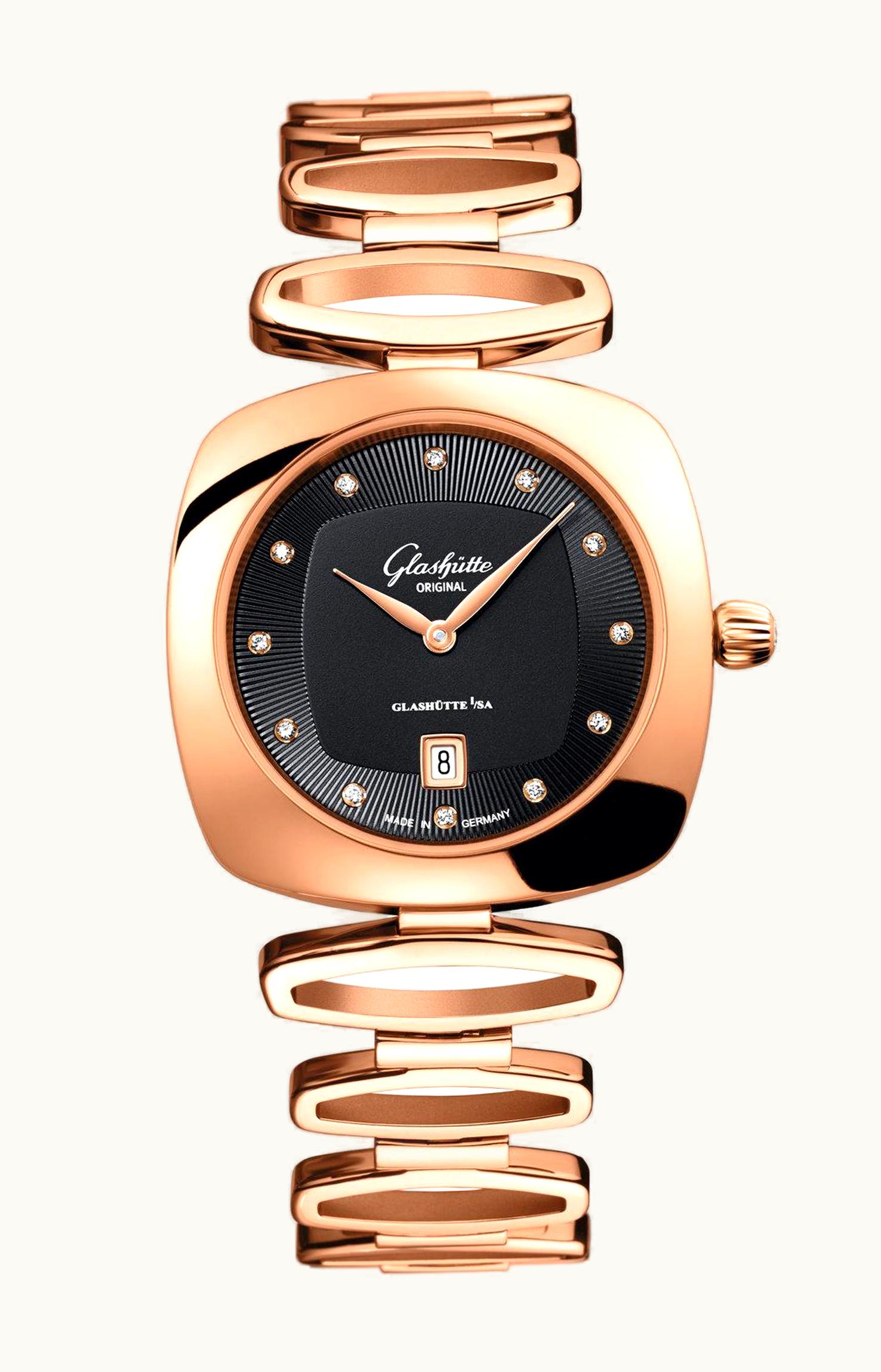 Glashütte Original Pavonina Date Red Gold / Black / Bracelet