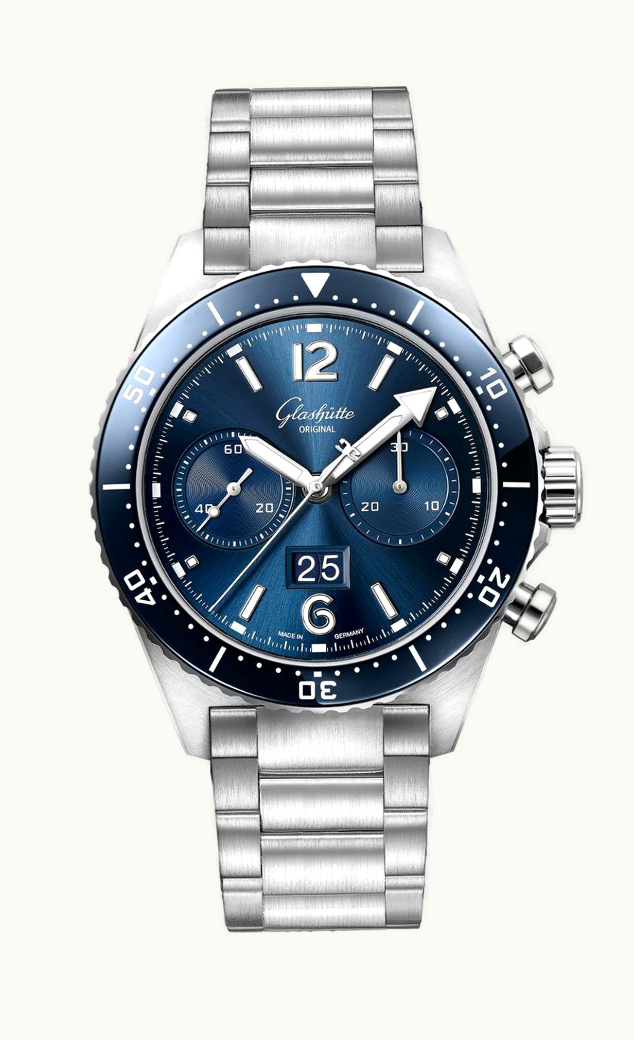 Glashütte Original SeaQ Chronograph Stainless Steel / Blue / Bracelet