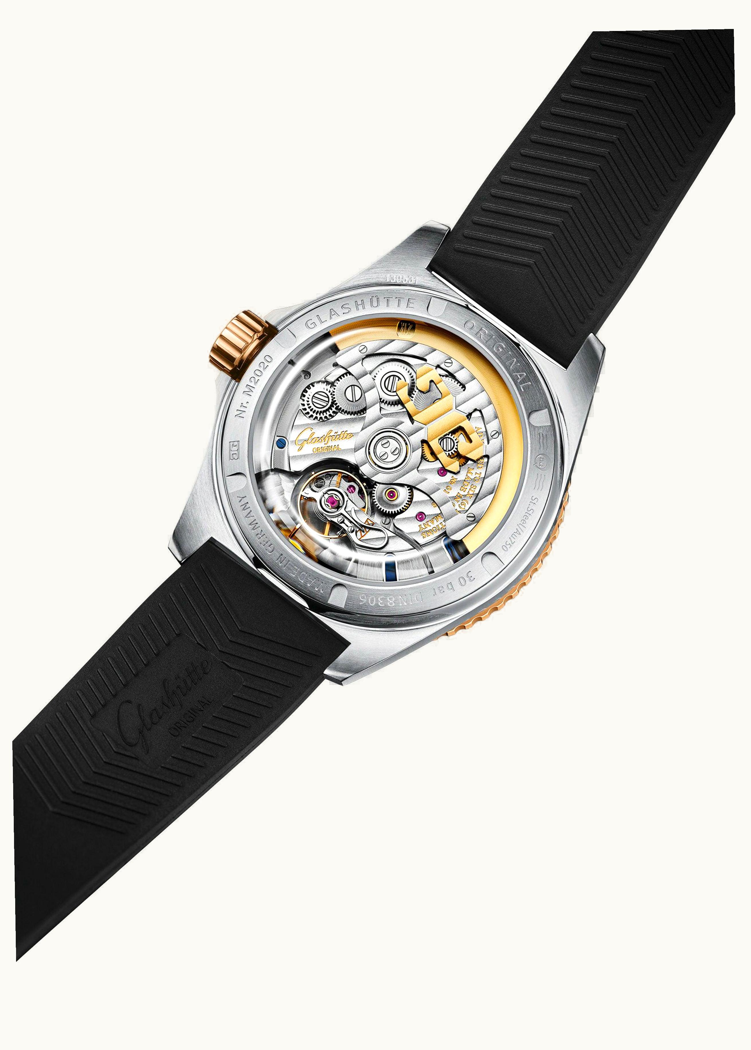 Glashütte Original SeaQ Panorama Date Stainless Steel / Red Gold / Grey / Rubber / Folding