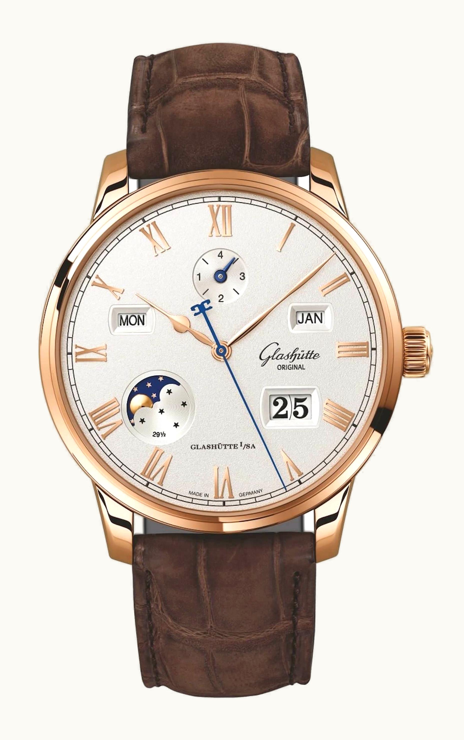 Glashütte Original Senator Perpetual Calendar Red Gold / Silver