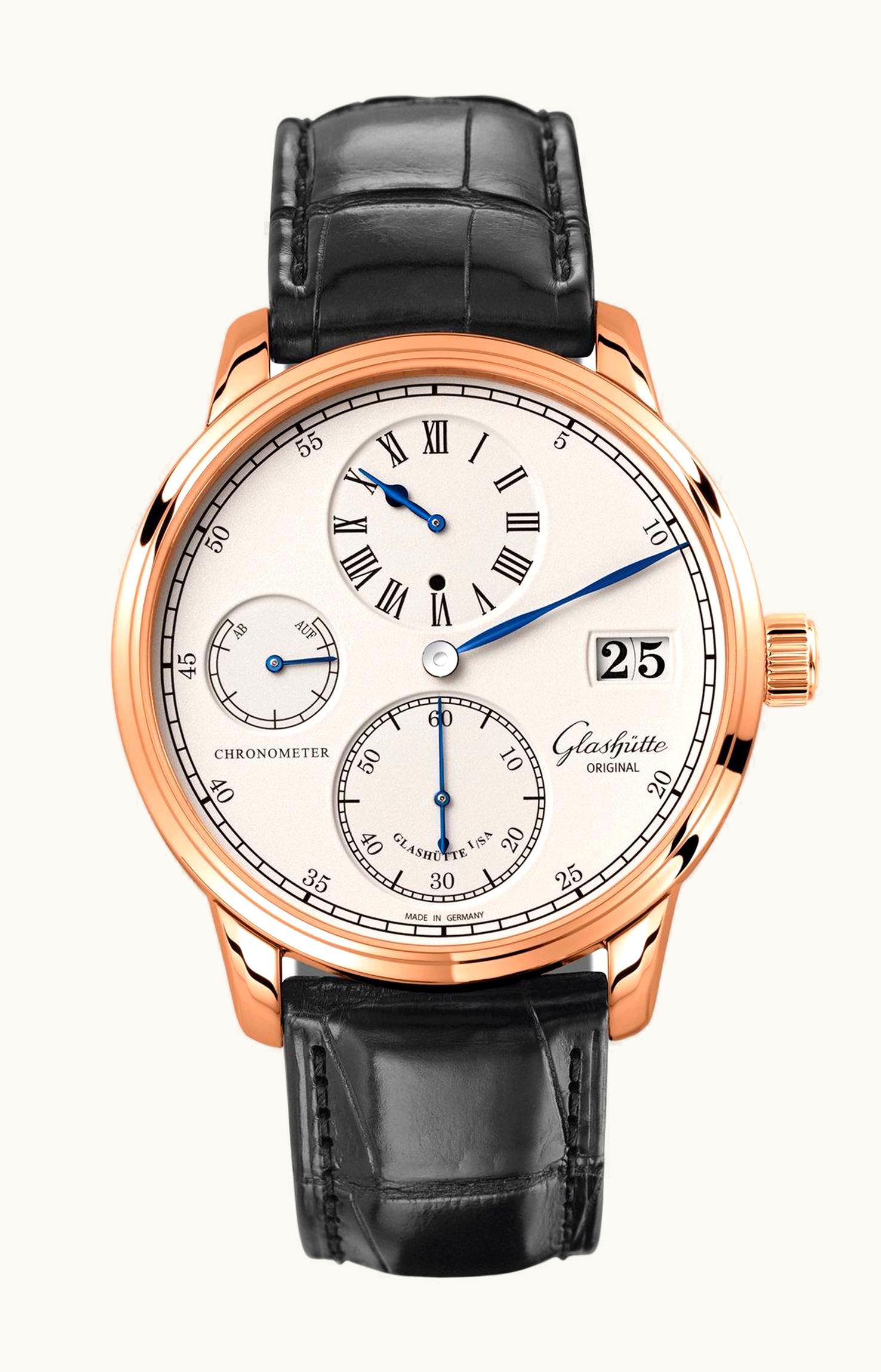 Glashütte Original Senator Chronometer Regulator Red Gold / Silver / Alligator / Folding