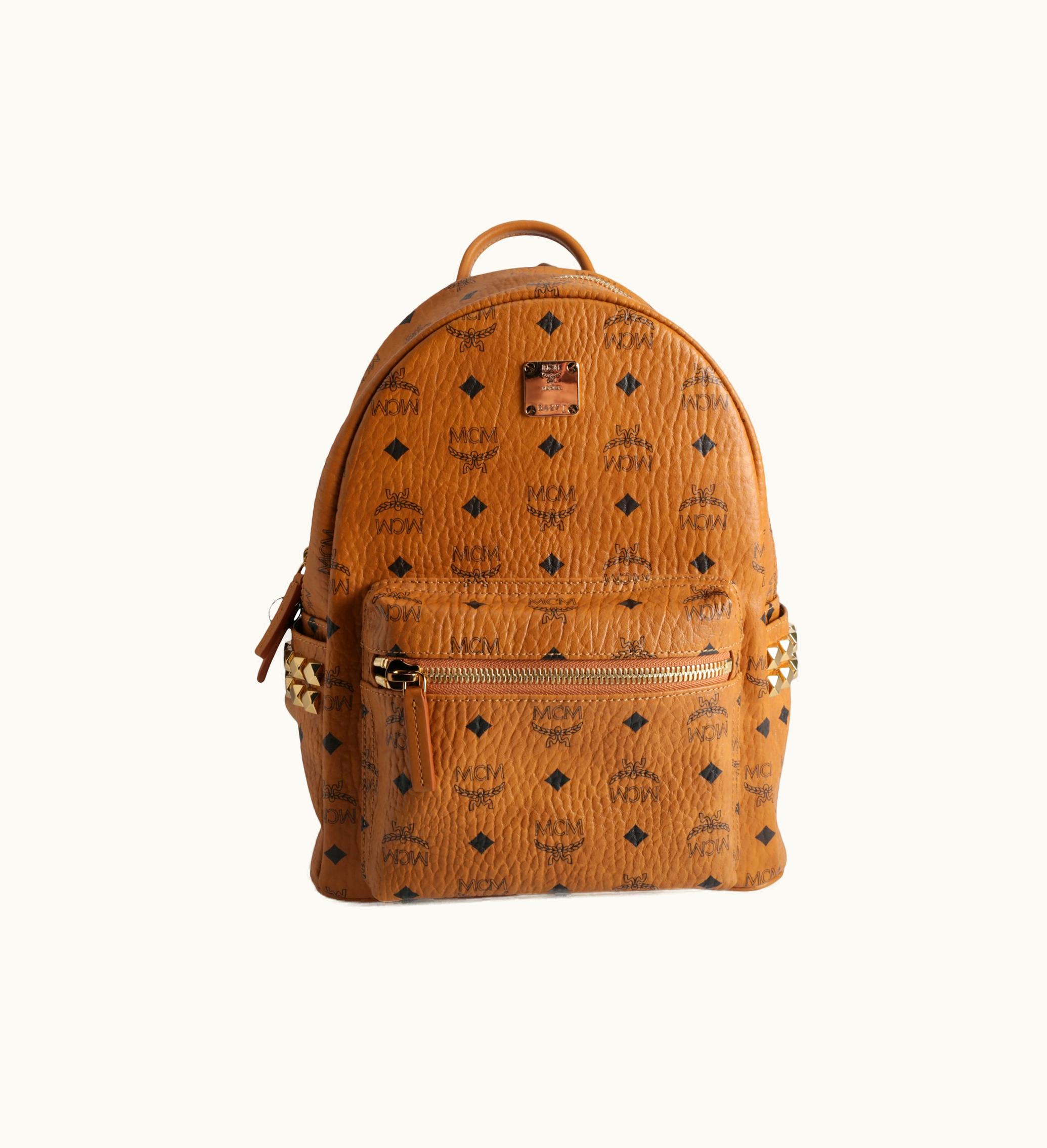 MCM MCM Stark Backpack Visetos Side Studs Small Cognac 1