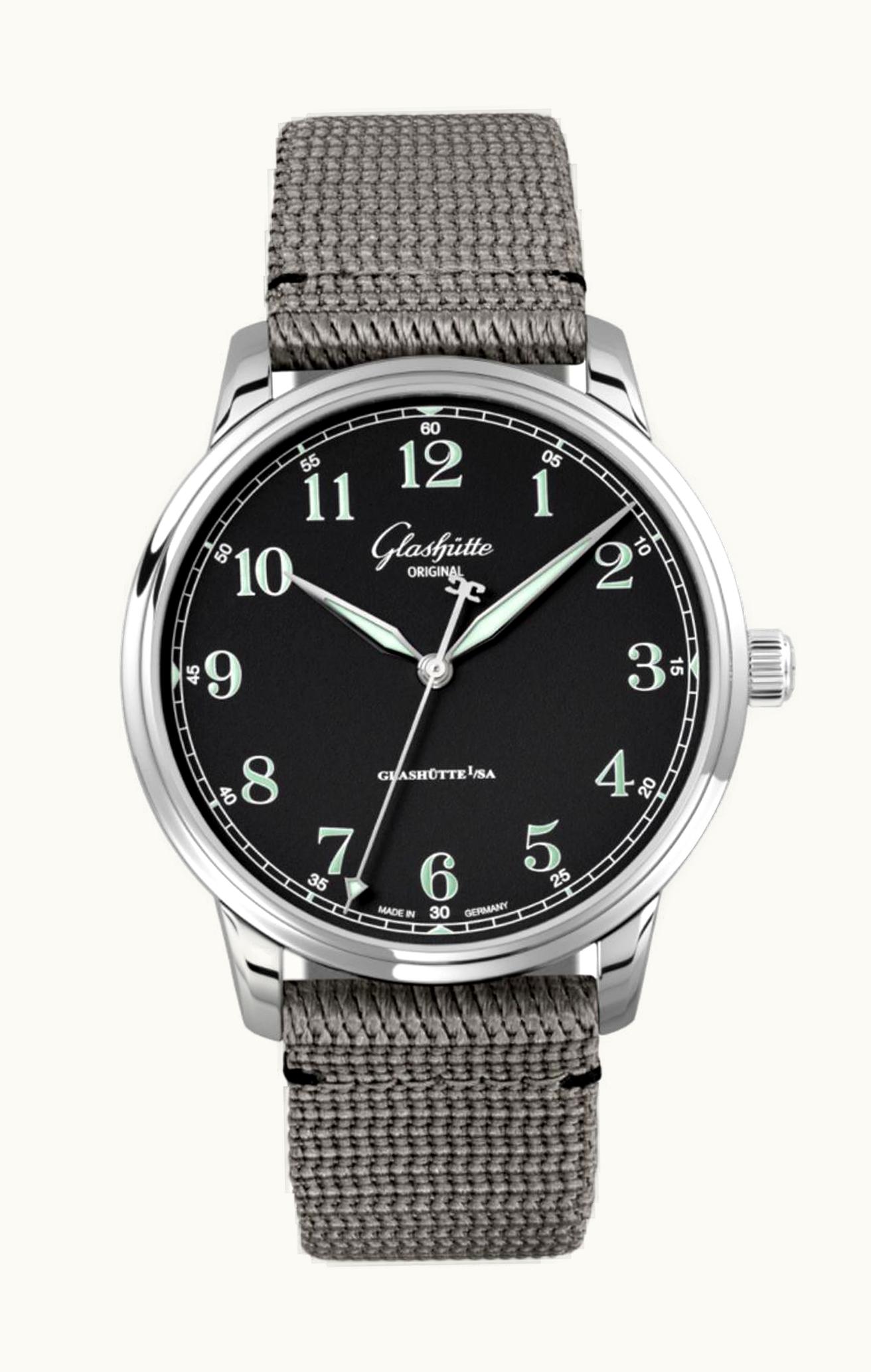 Glashütte Original Senator Excellence Stainless Steel / Black / Synthetic - Folding