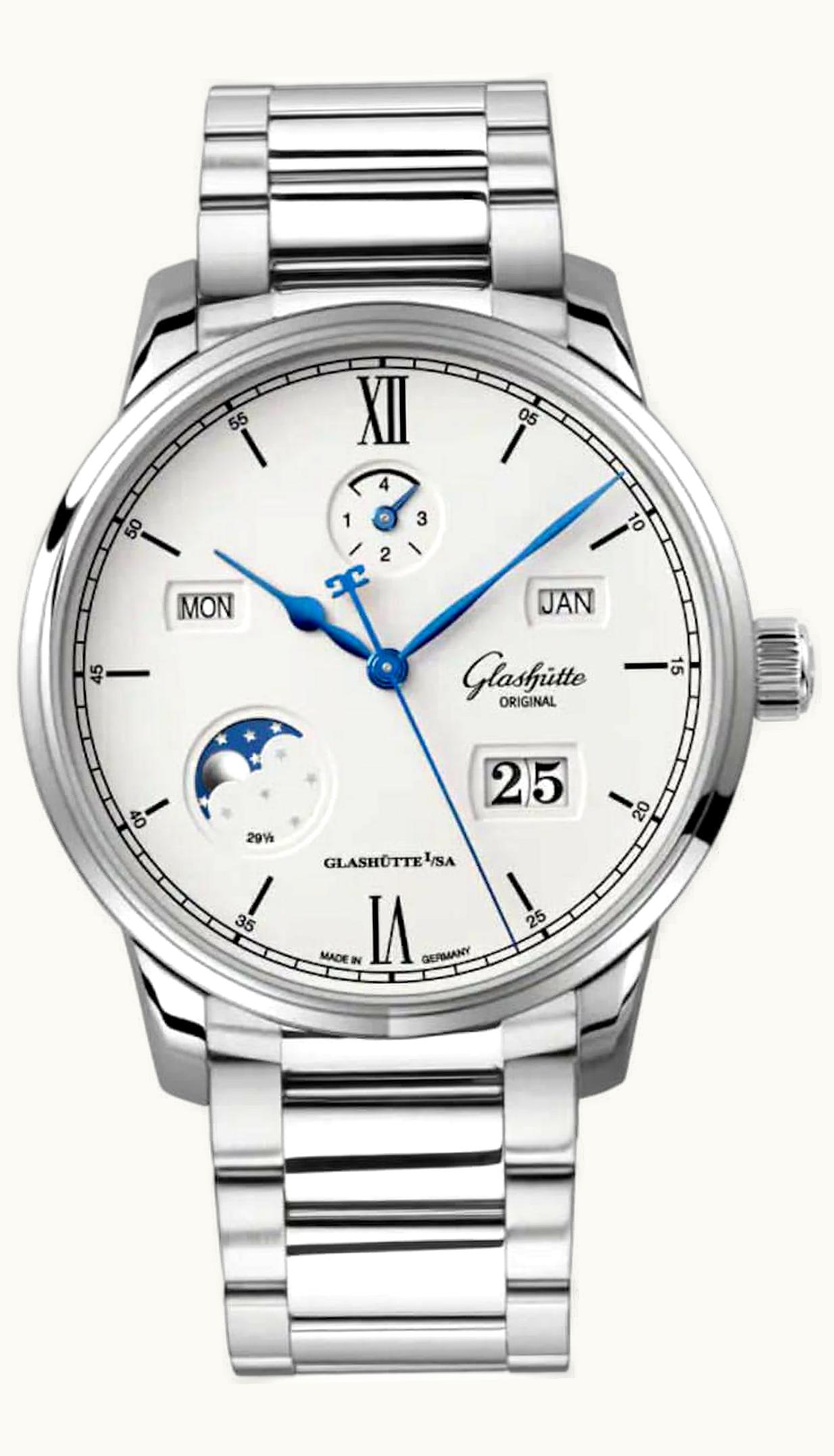 Glashütte Original Senator Excellence Perpetual Calendar Stainless Steel / Silver / Bracelet
