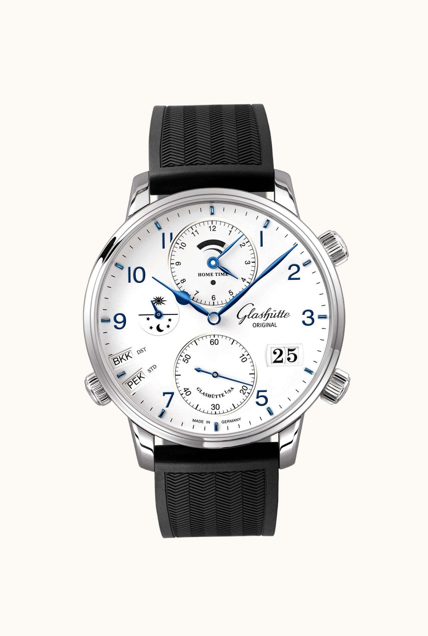 Glashütte Original Senator Cosmopolite Stainless Steel / Silver-Arabic / Bracelet
