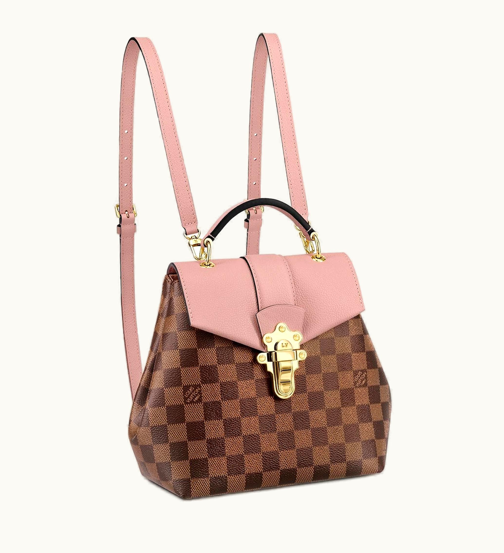 Louis Vuitton Louis Vuitton Backpack Clapton Damier Ebene With Accessories Brown Pink