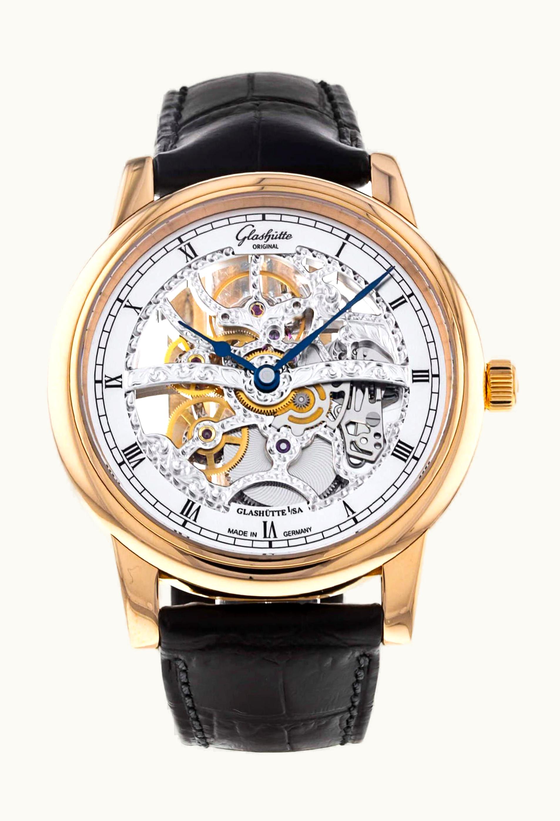 Glashütte Original Senator Manual Winding Red Gold / Skeleton / Alligator / Folding