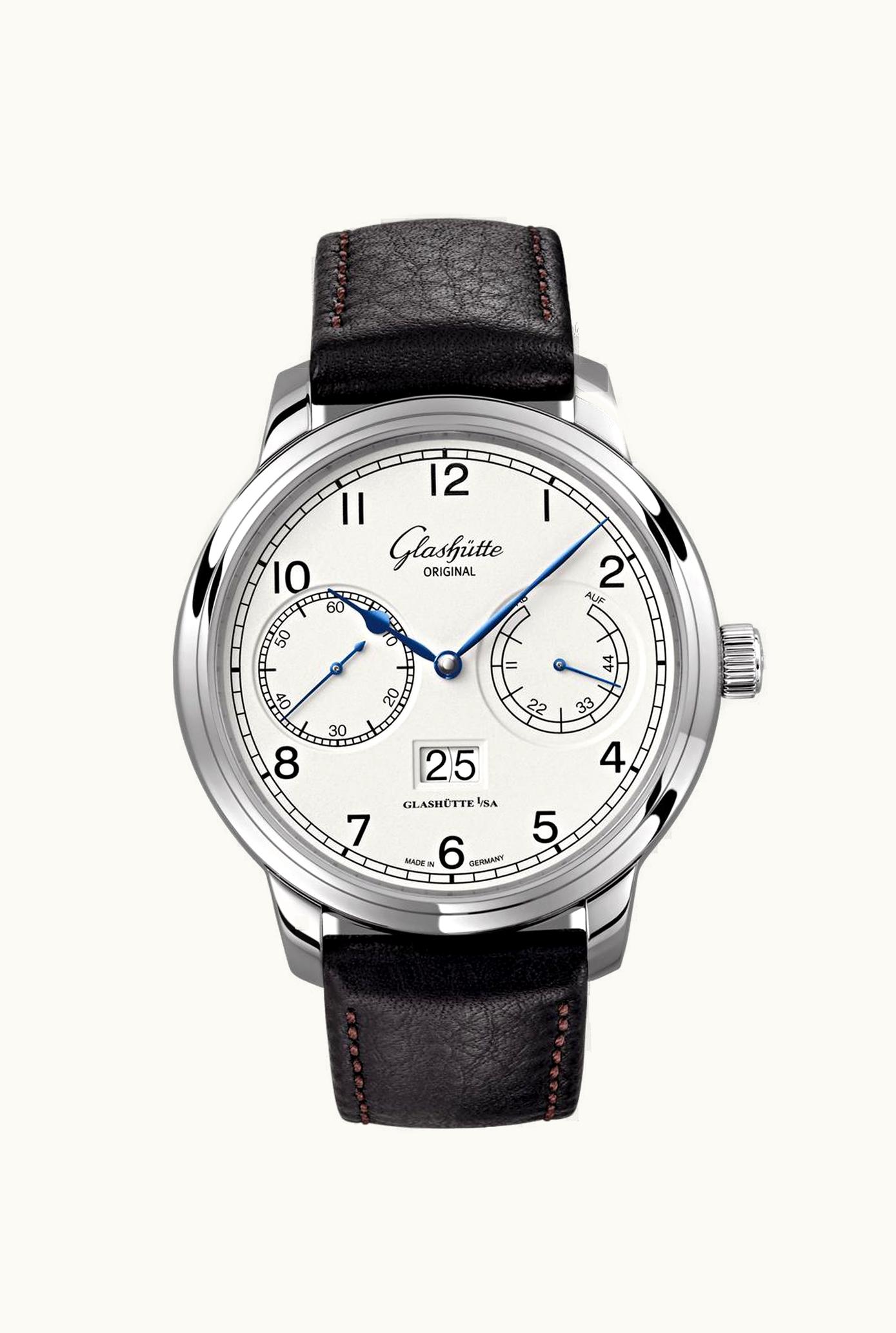 Glashütte Original Senator Observer Stainless Steel / Grey / Alligator / Folding