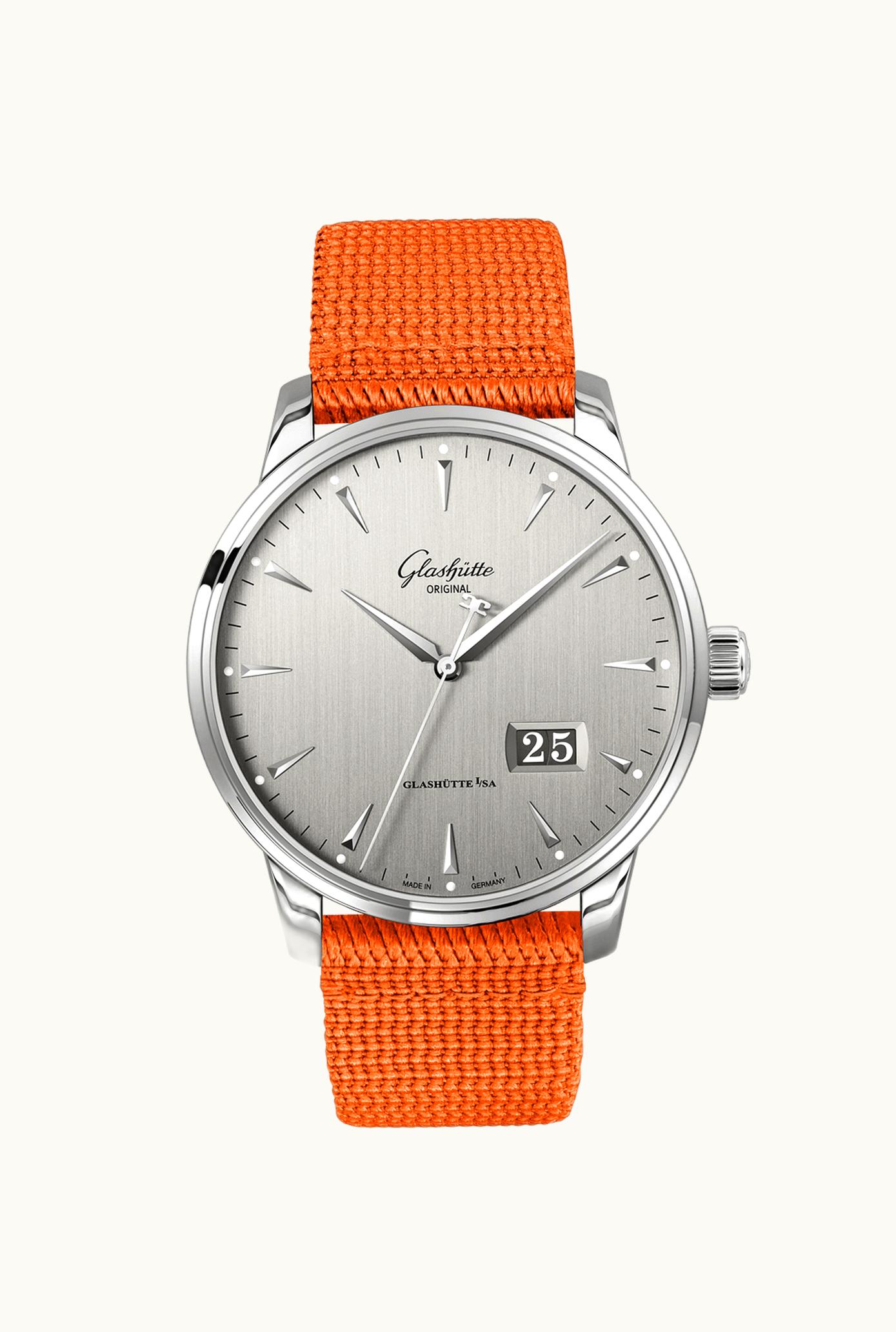 Glashütte Original Senator Excellence Panorama Date Red Gold / Silver / Alligator / Folding