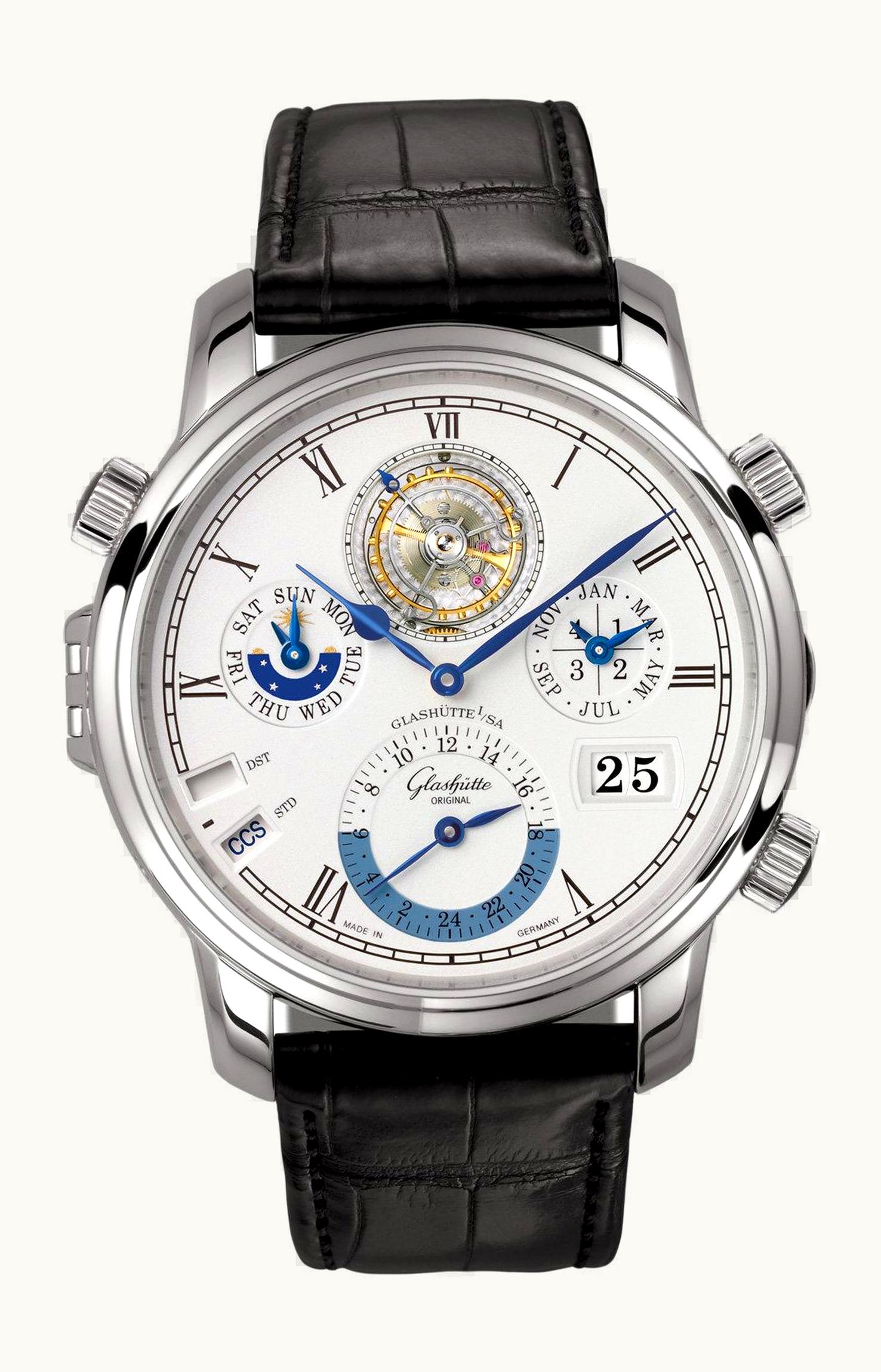 Glashütte Original Senator Chronometer Regulator White Gold / Silver / Alligator / Folding