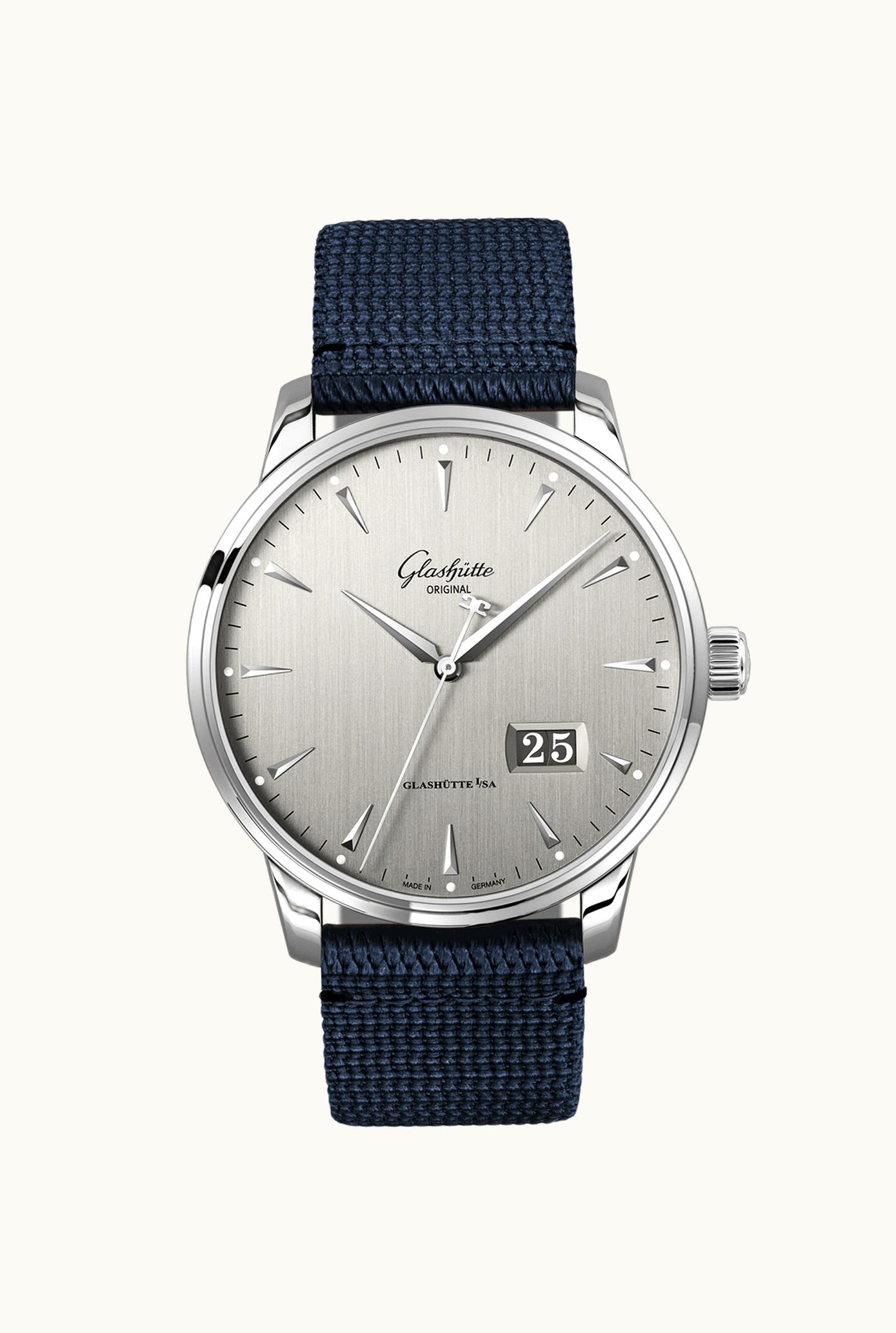 Glashütte Original Senator Excellence Panorama Date Stainless Steel / Grey / Alligator / Folding