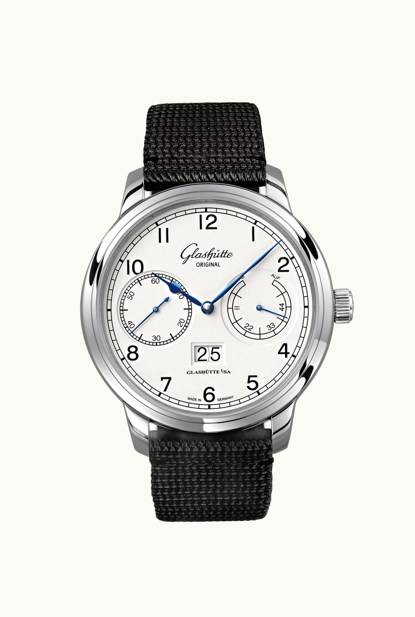 Glashütte Original Senator Observer Stainless Steel / Silver / Alligator / Pin